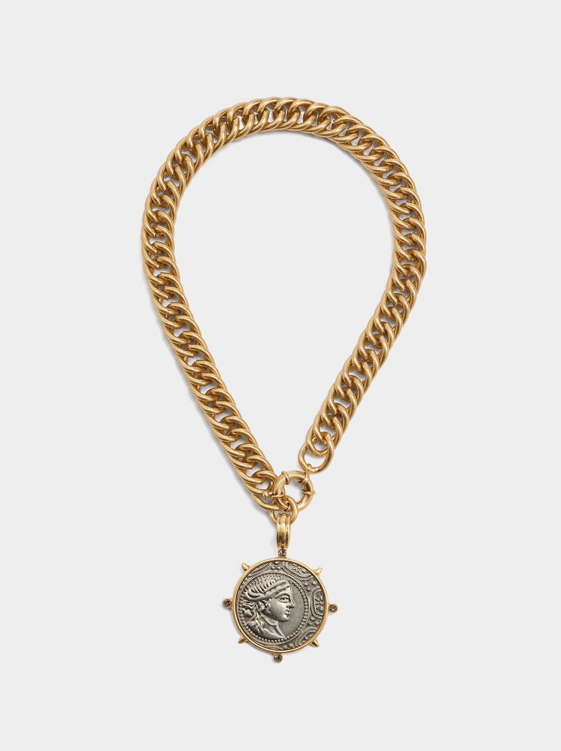 Bicolor necklace with coin image number 1.0