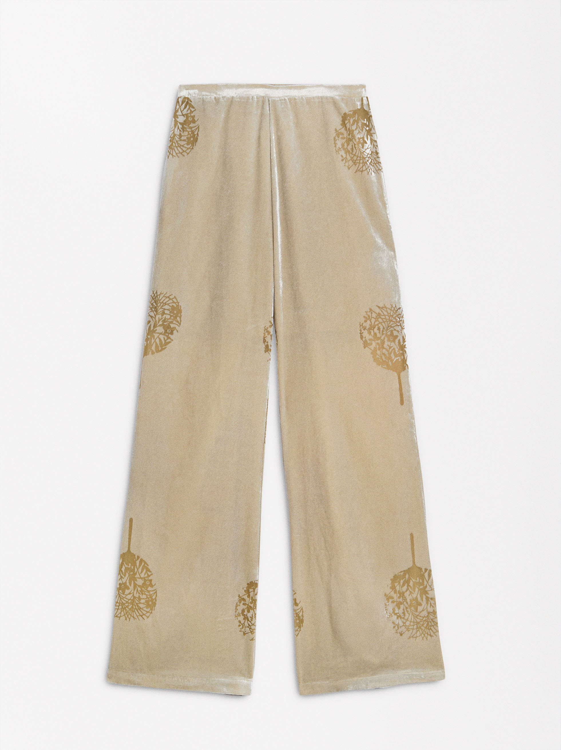 Velvet pants with elastic waistband image number 4.0