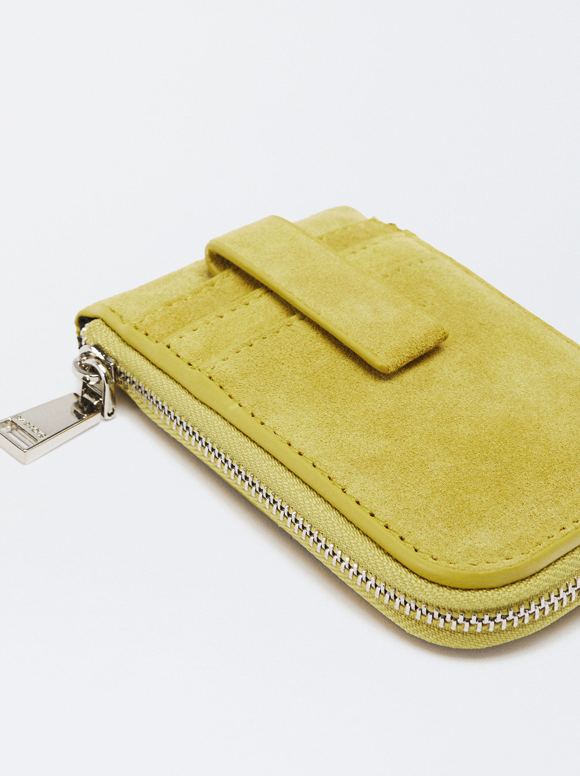 Suede Wallet Yellow Parfois