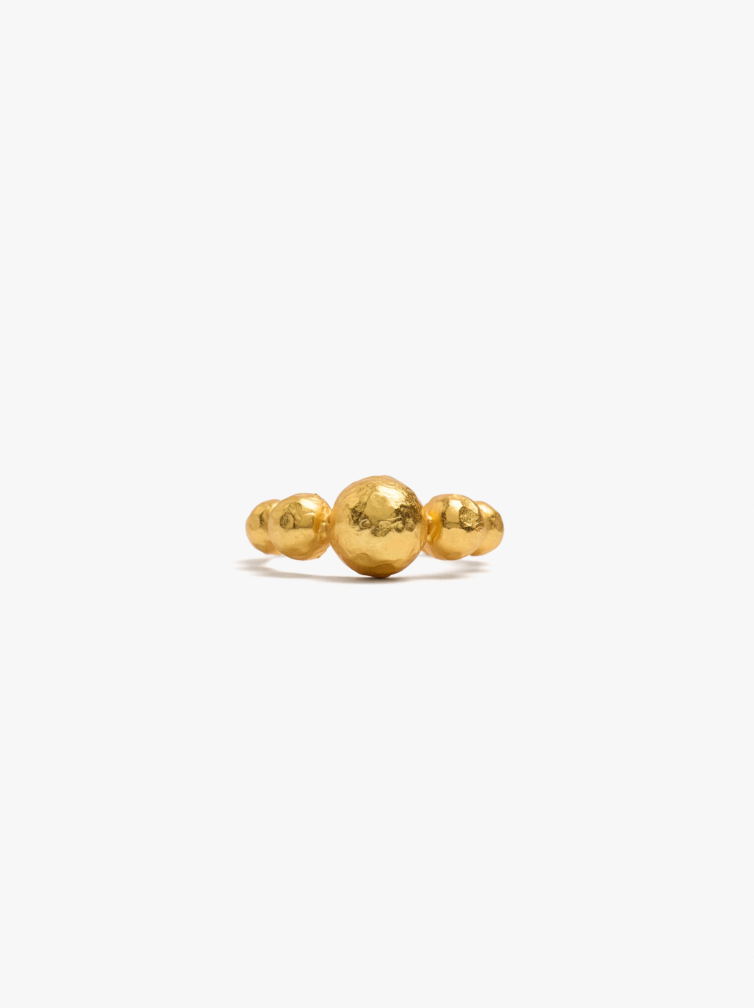 Bague avec sph&egrave;res bain plaqu&eacute; or 18 ct image number 0.0
