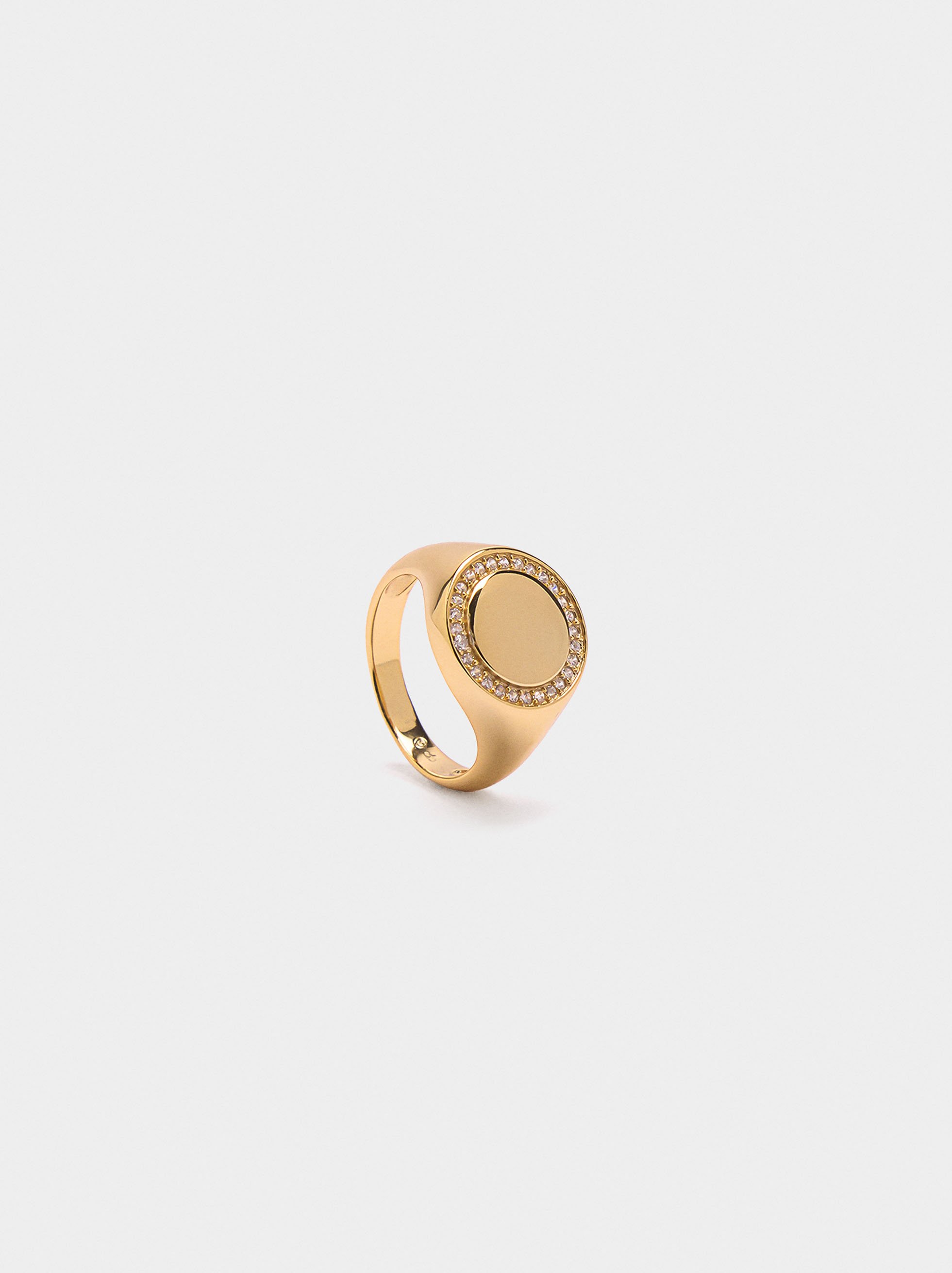Signet ring with zirconia - 925 sterling silver image number 1.0