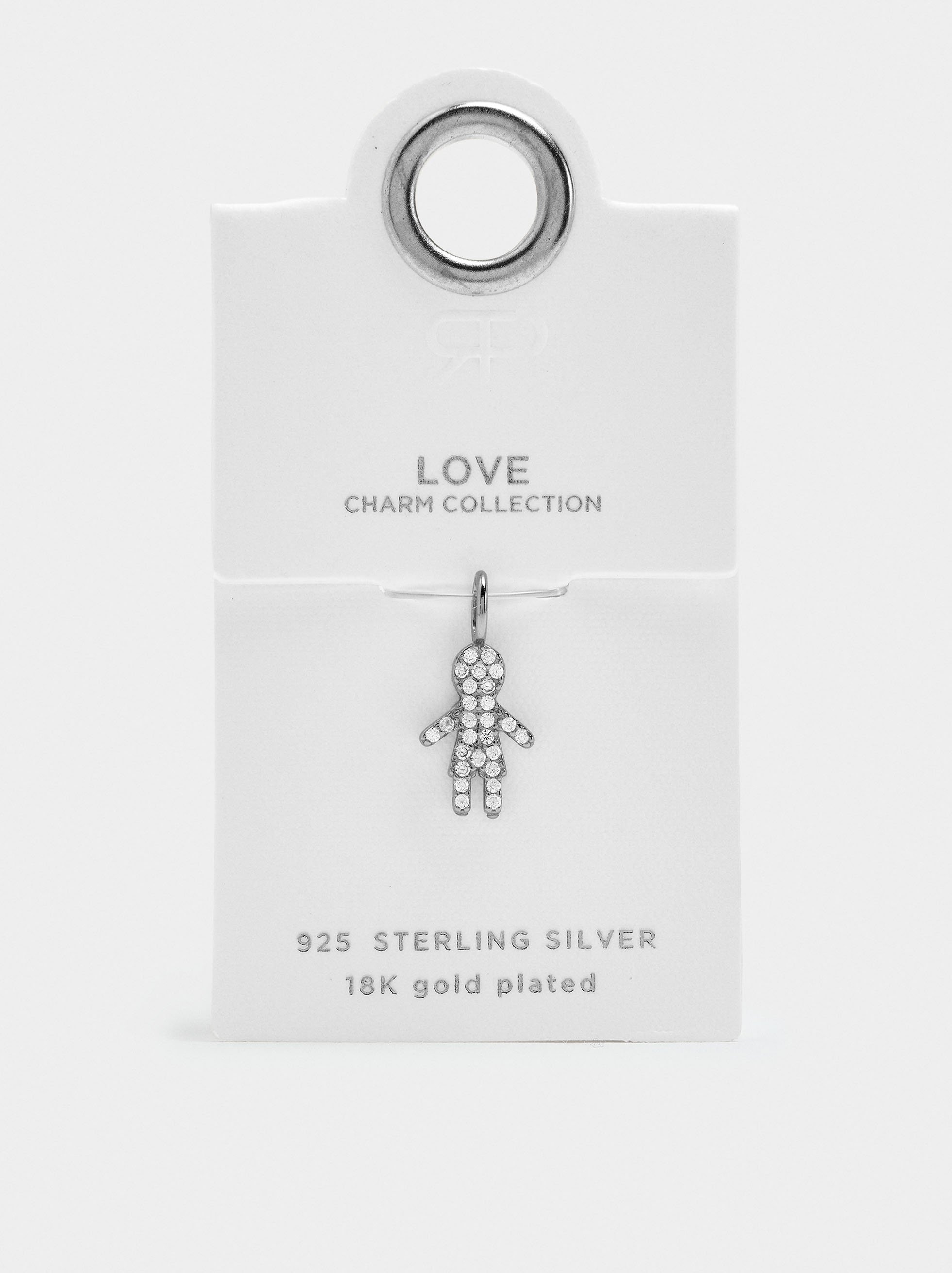 Boy charm with cubic zirconia - 925 sterling silver image number 4.0