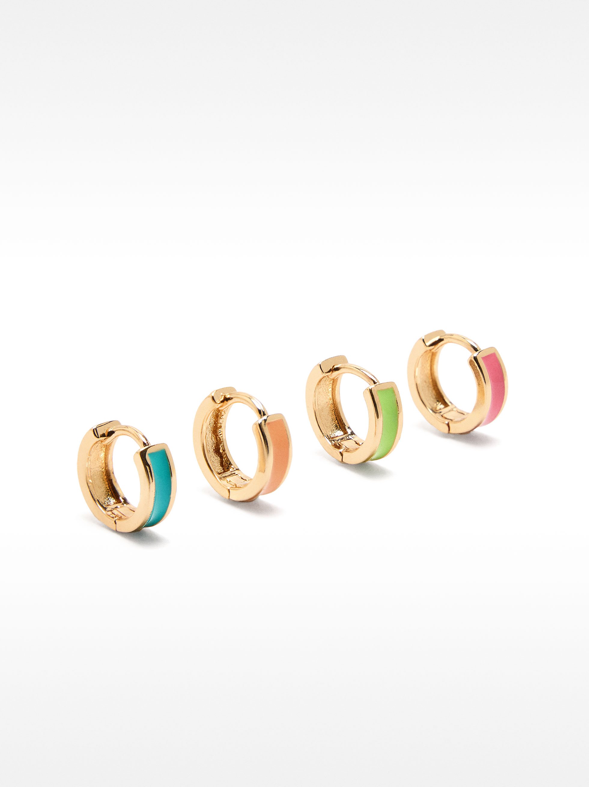 Set of enamelled hoops earrings image number 0.0