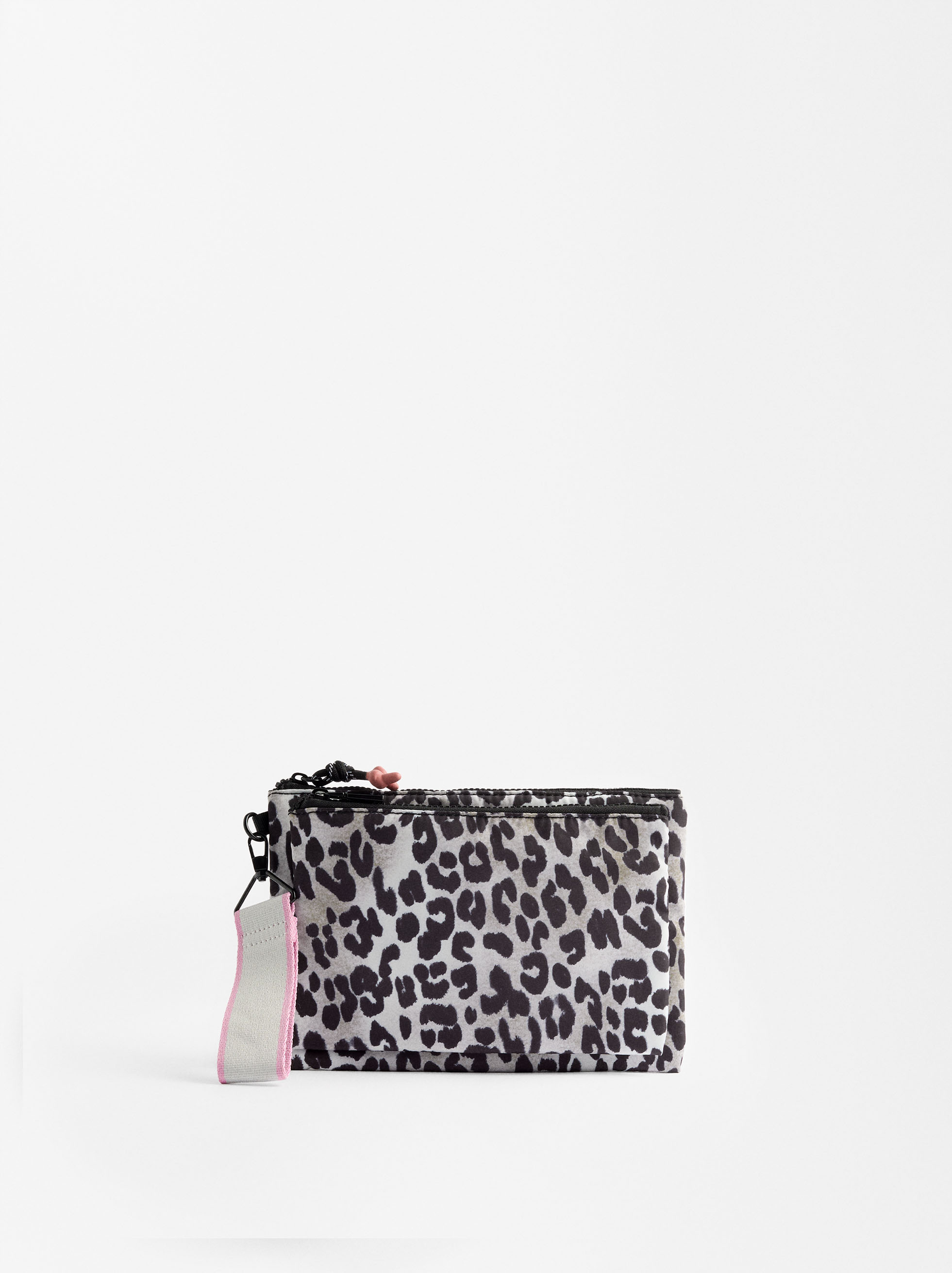 Leopard print nylon handbag image number 0.0