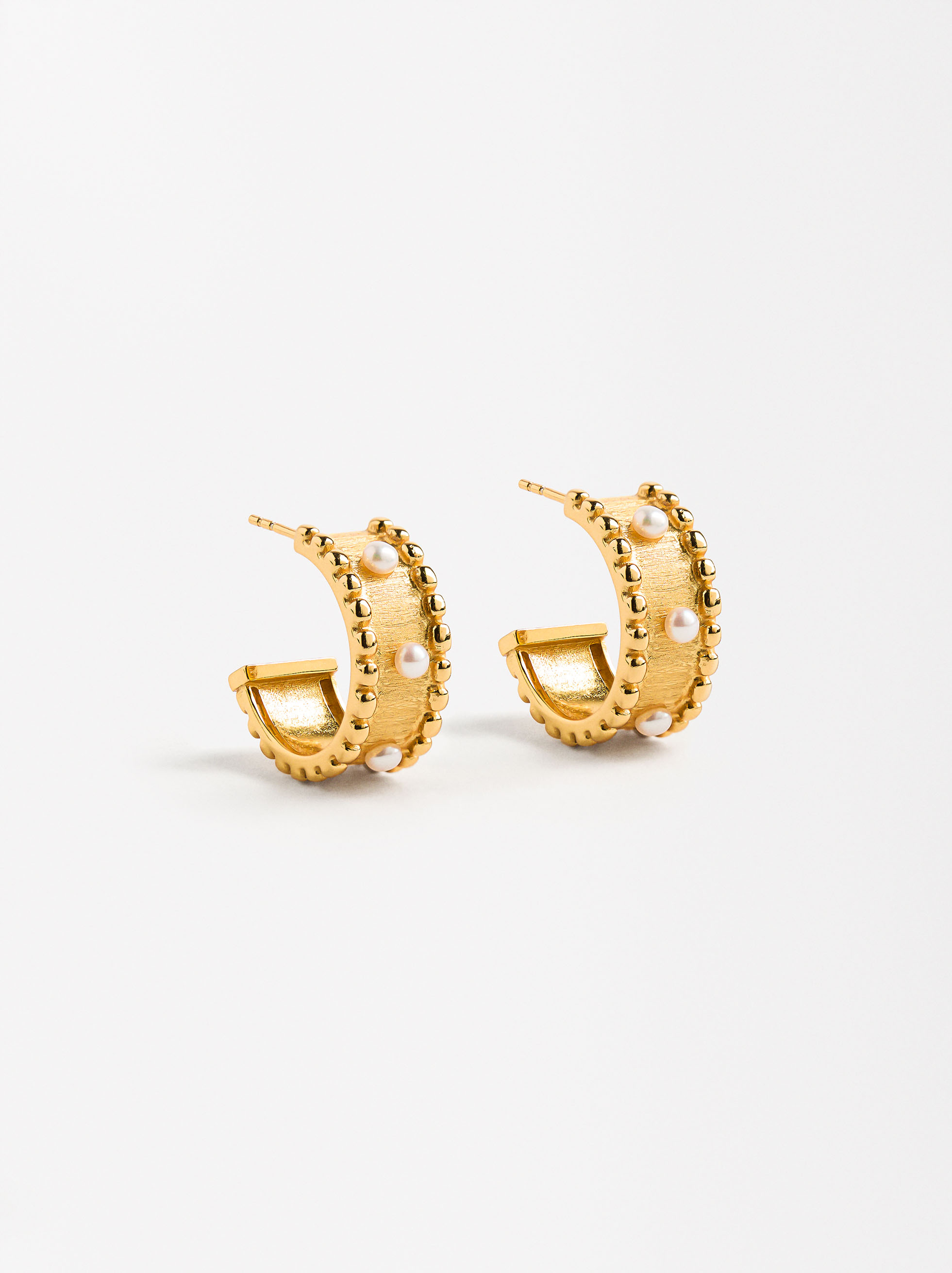 Earrings with freshwater pearls - 925 sterling silver image number 0.0