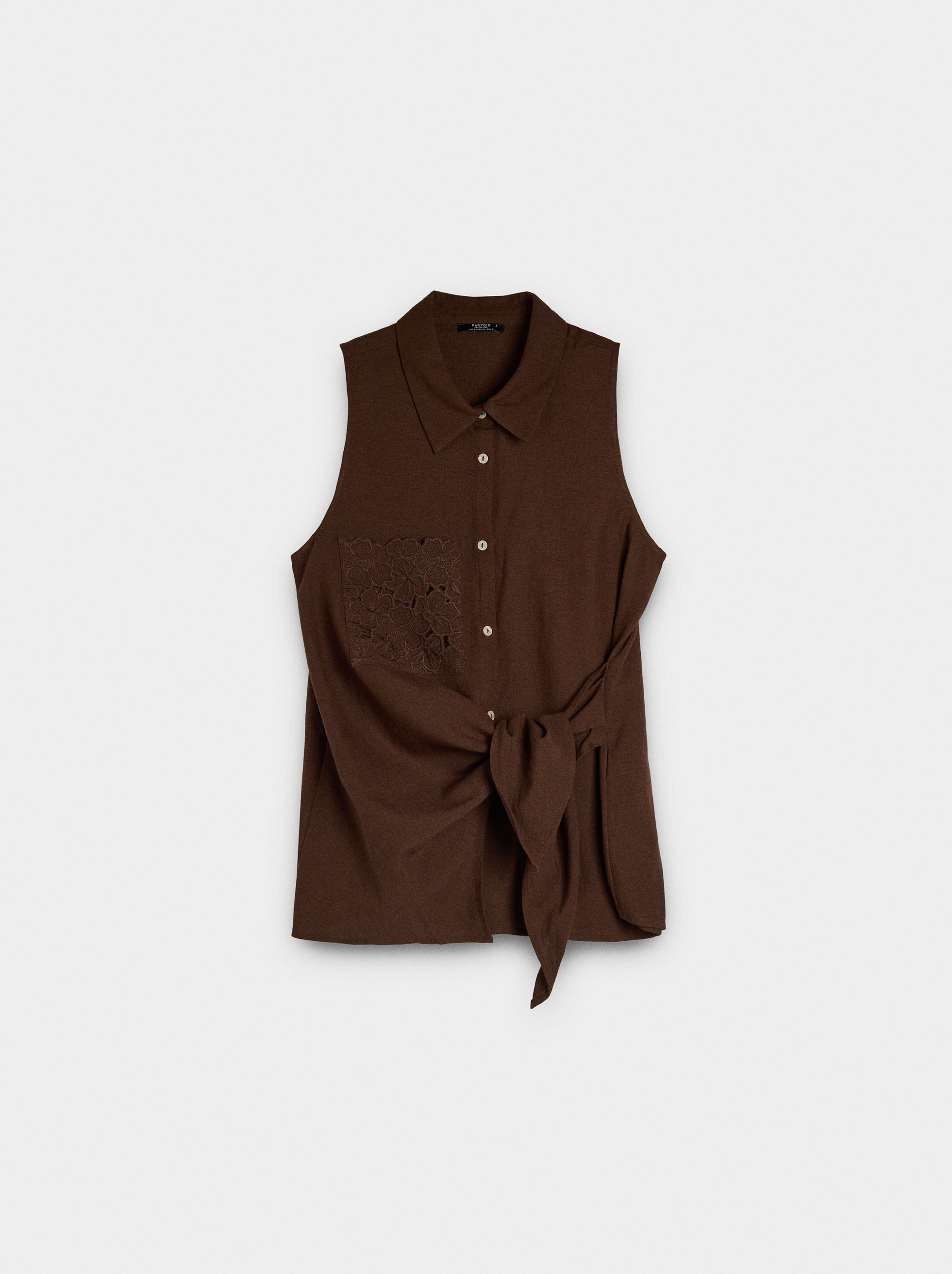 Top with embroidery and knot image number 4.0
