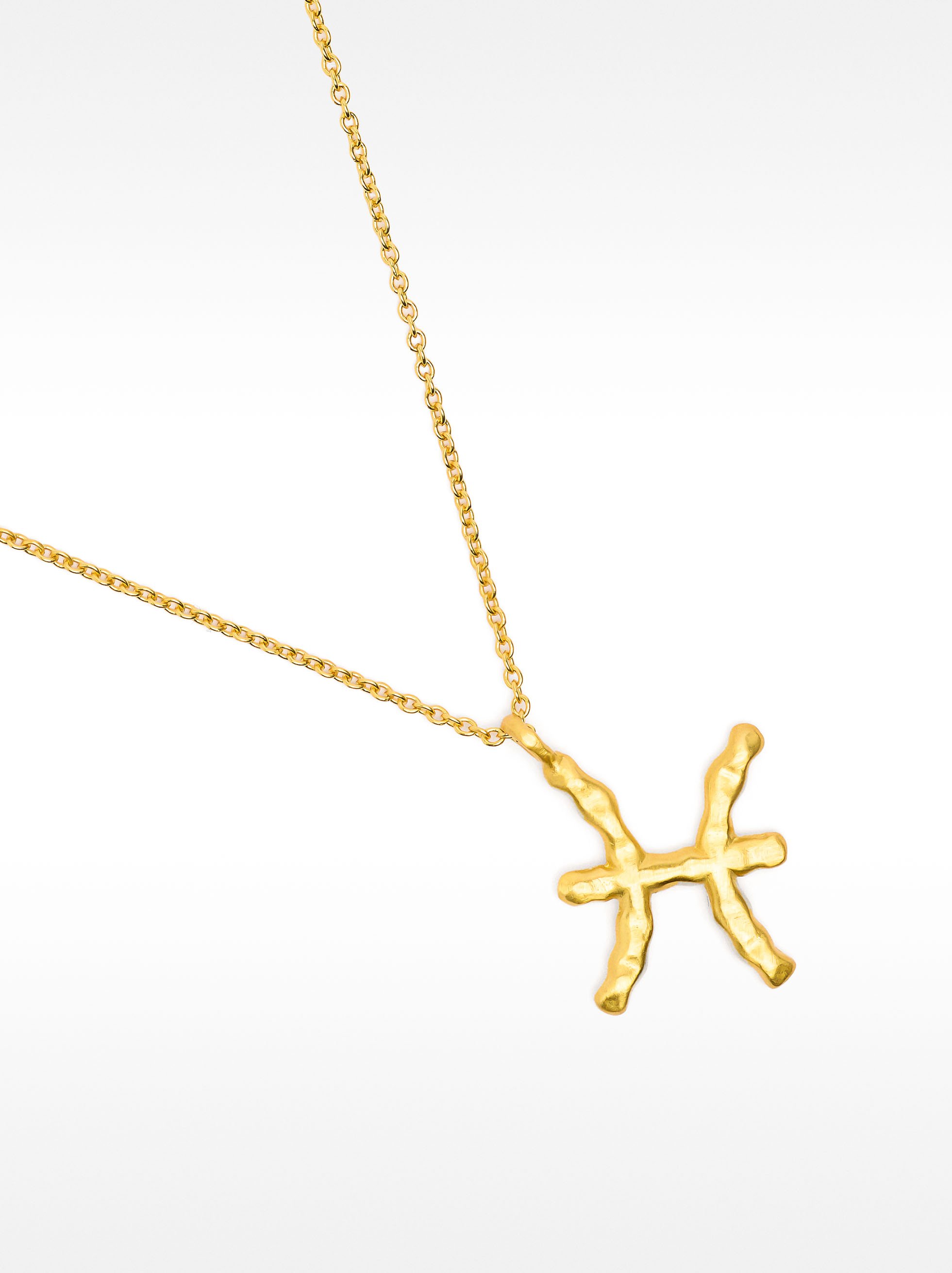 PISCES zodiac necklace 18k gold plated image number 0.0