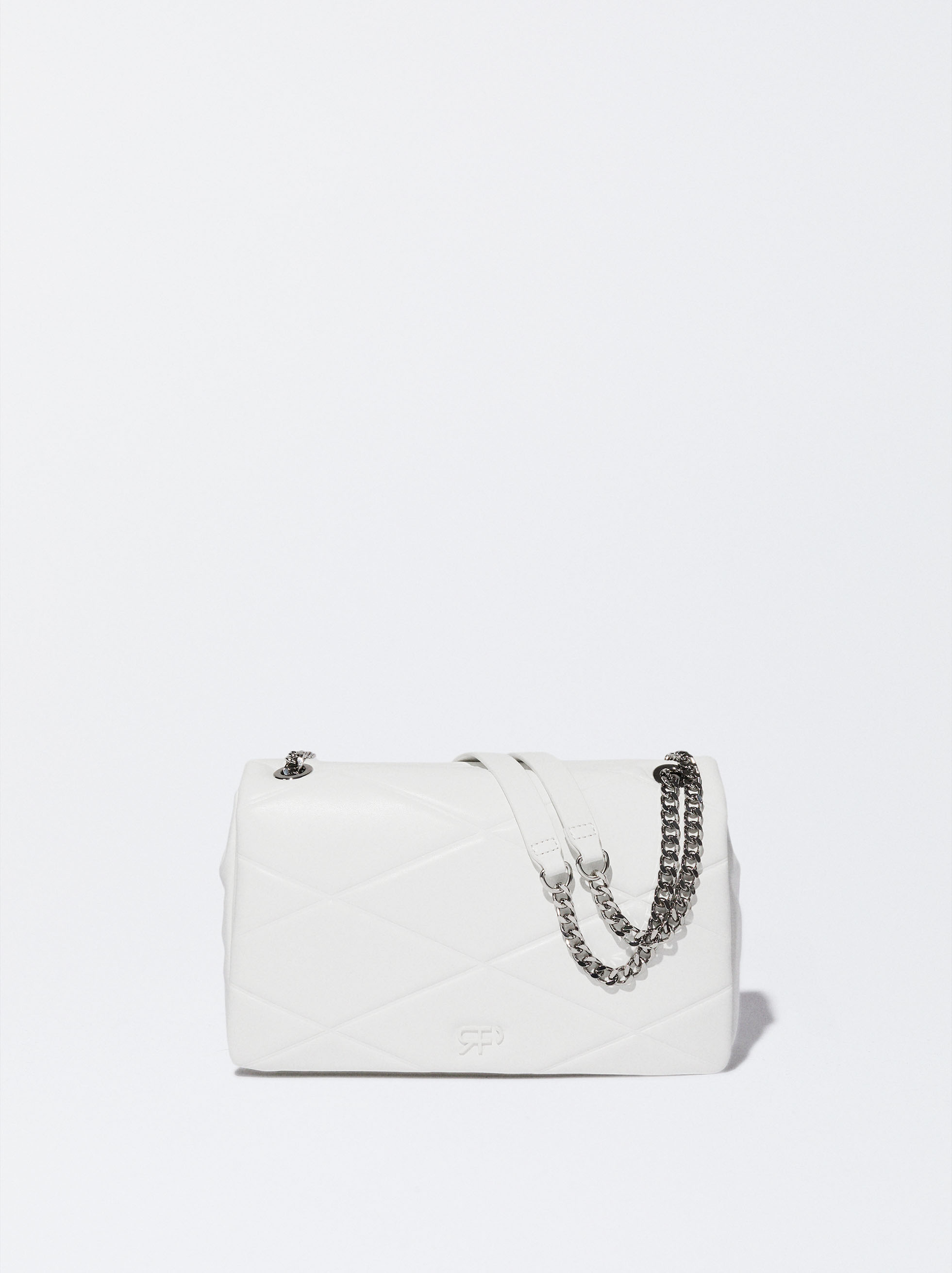 Quilted Crossbody Bag With Chain - White - Woman - Shoulder Bags 