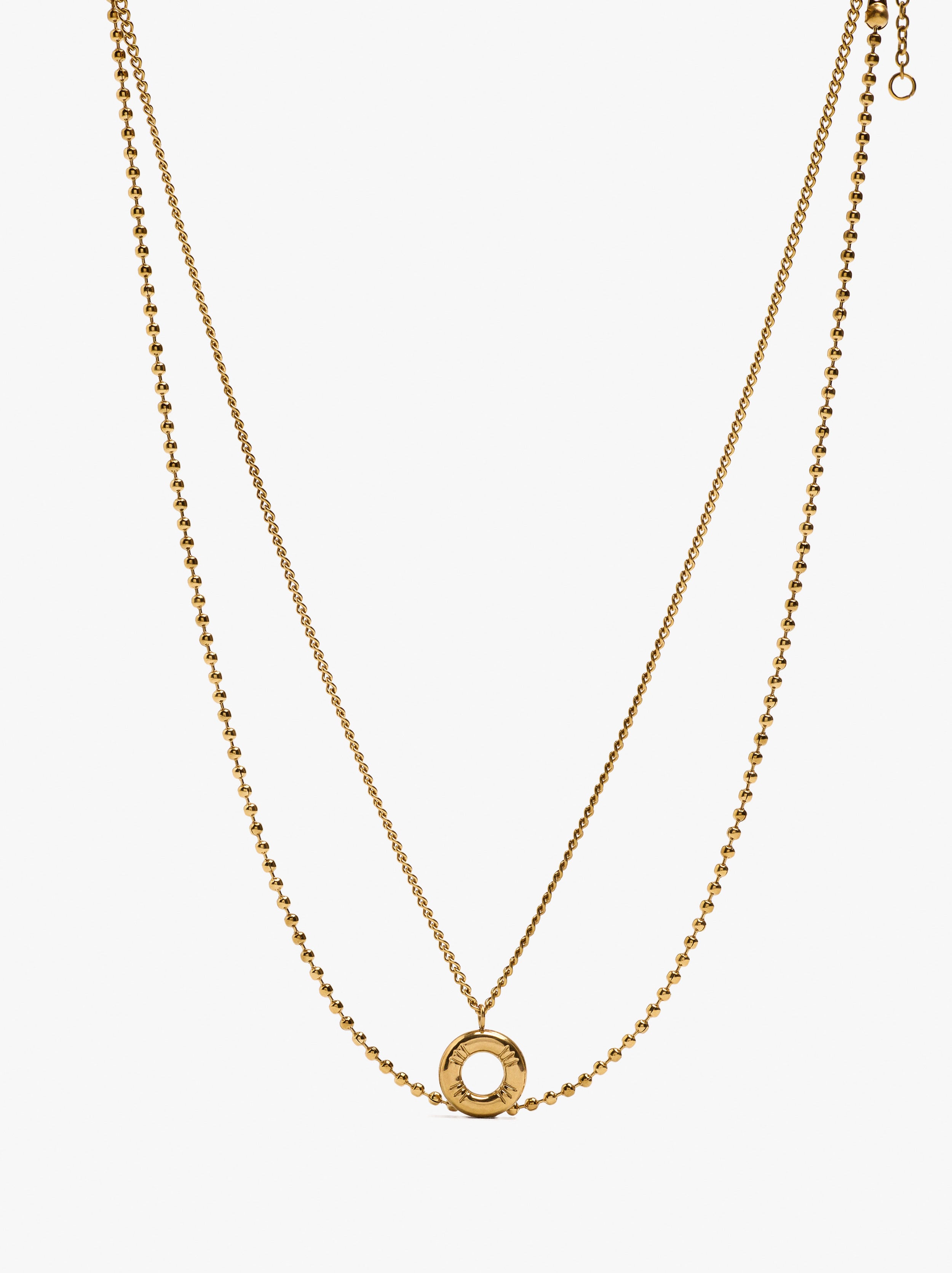 Set de collares colgante de aro - acero inoxidable image number 0.0
