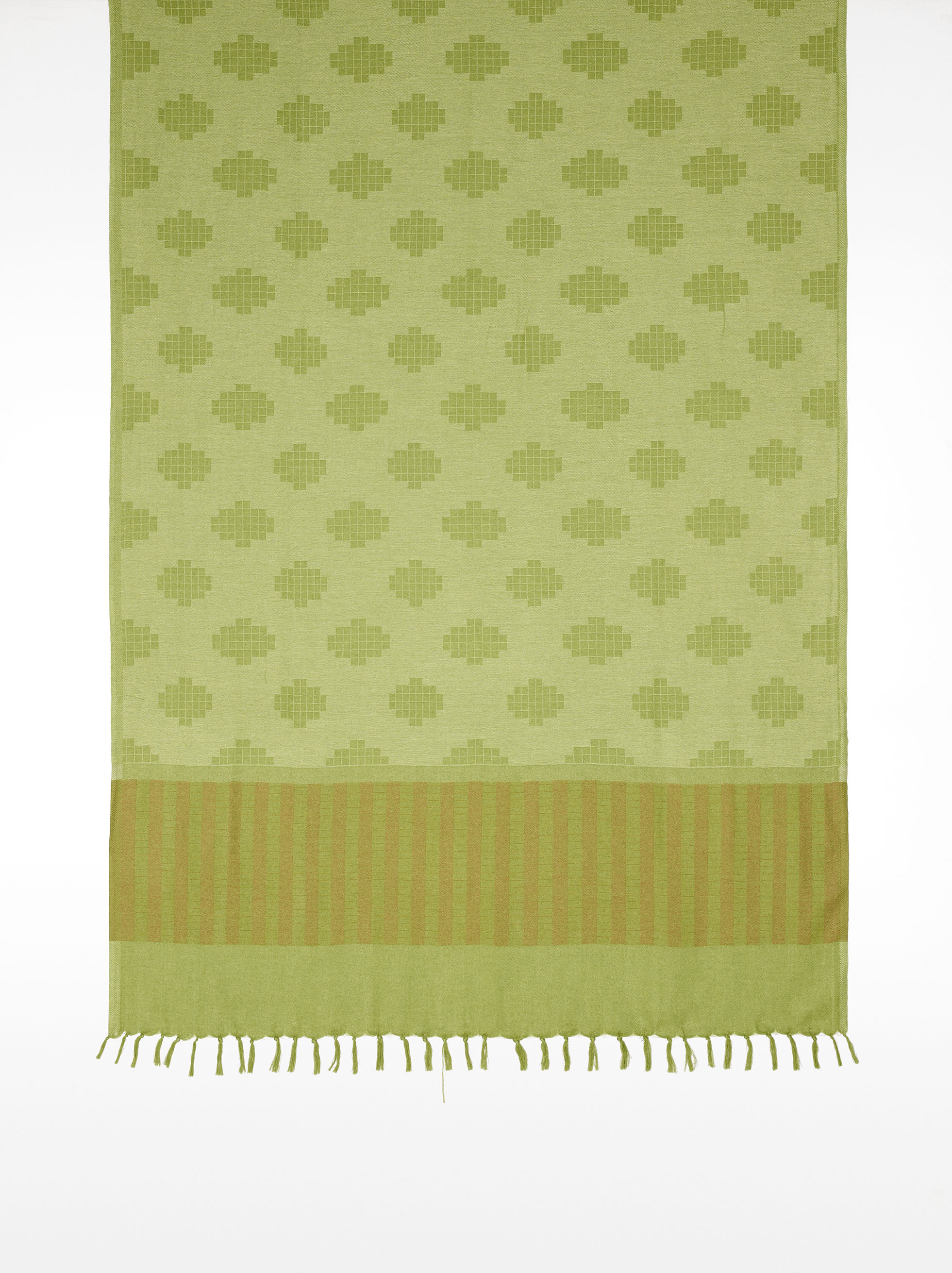 Printed scarf with fringes image number 3.0