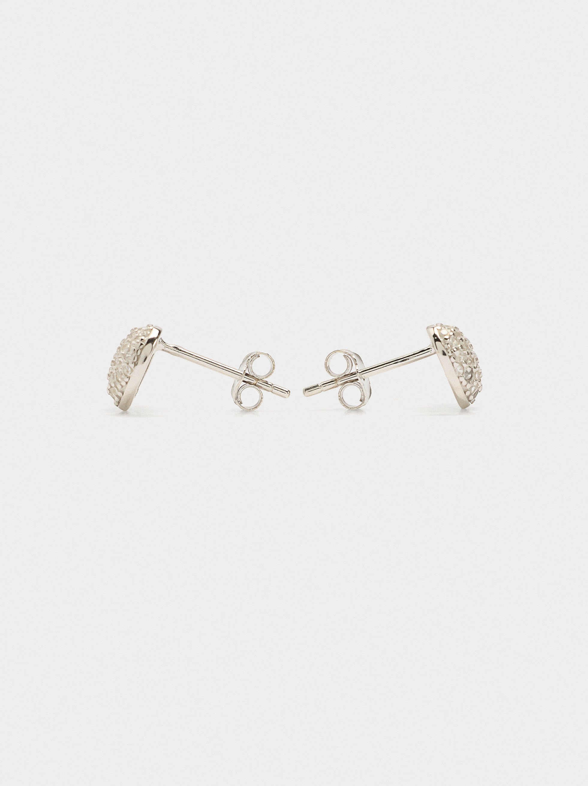 Heart earrings with zirconia - 925 sterling silver image number 2.0