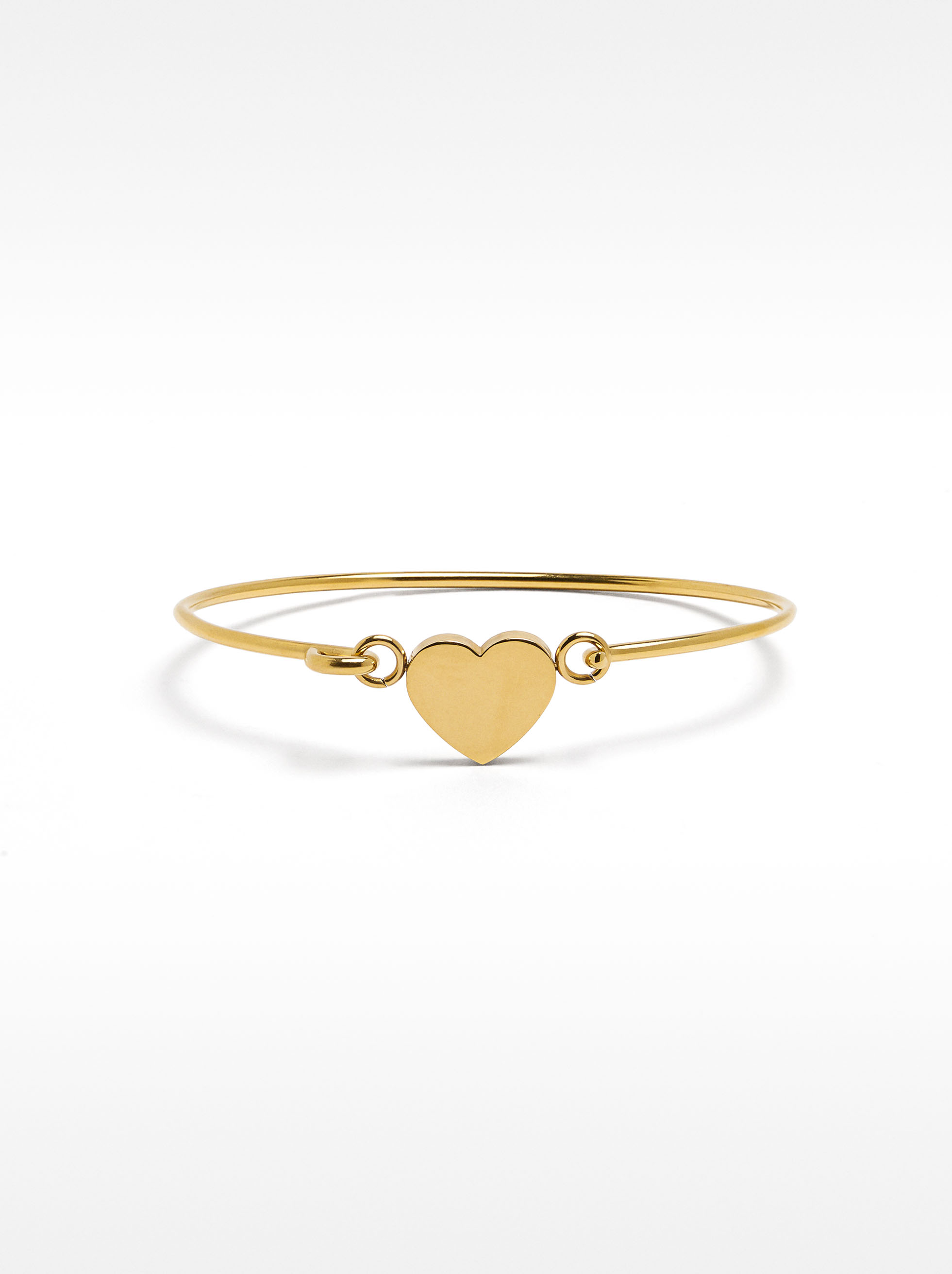 Stainless steel rigid bracelet with heart image number 1.0