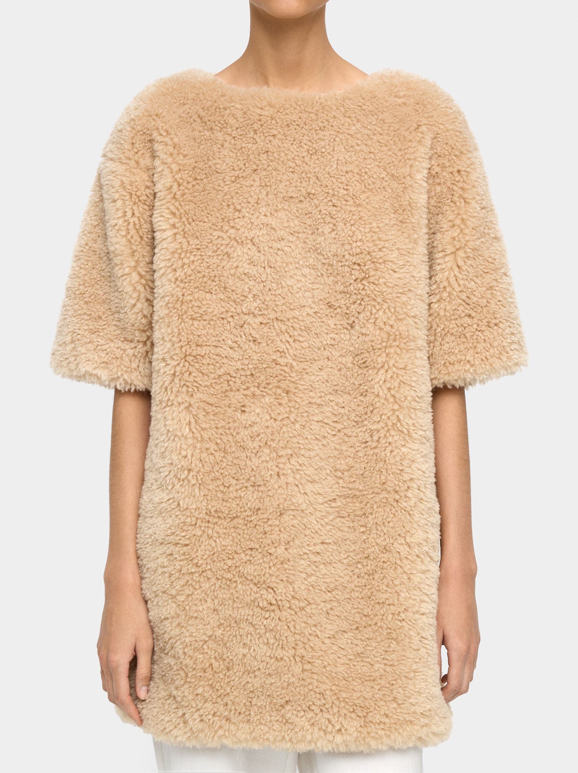 Robe courte effet cuir de mouton image number 1.0