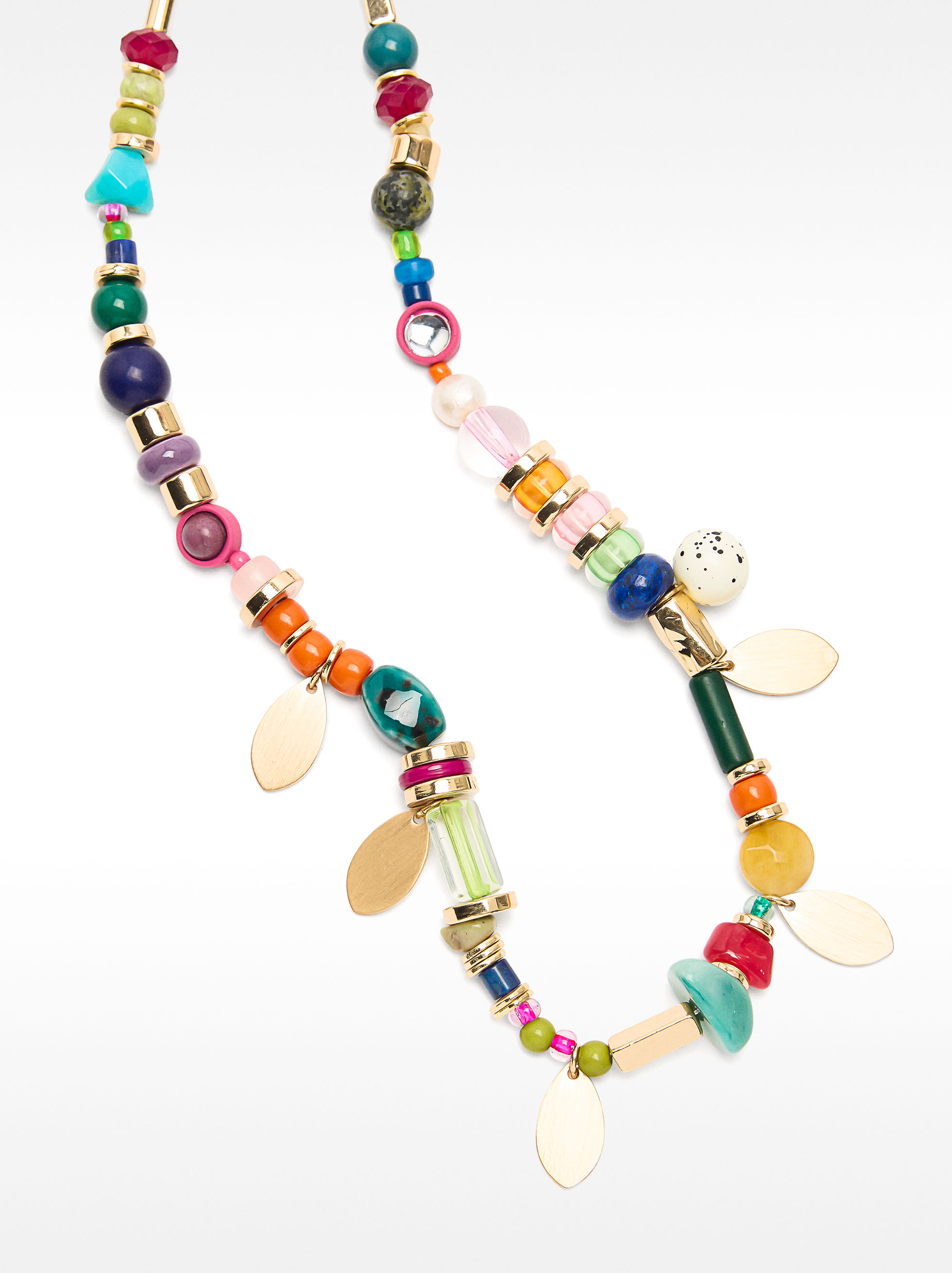Short necklace with ceramic and stones image number 1.0