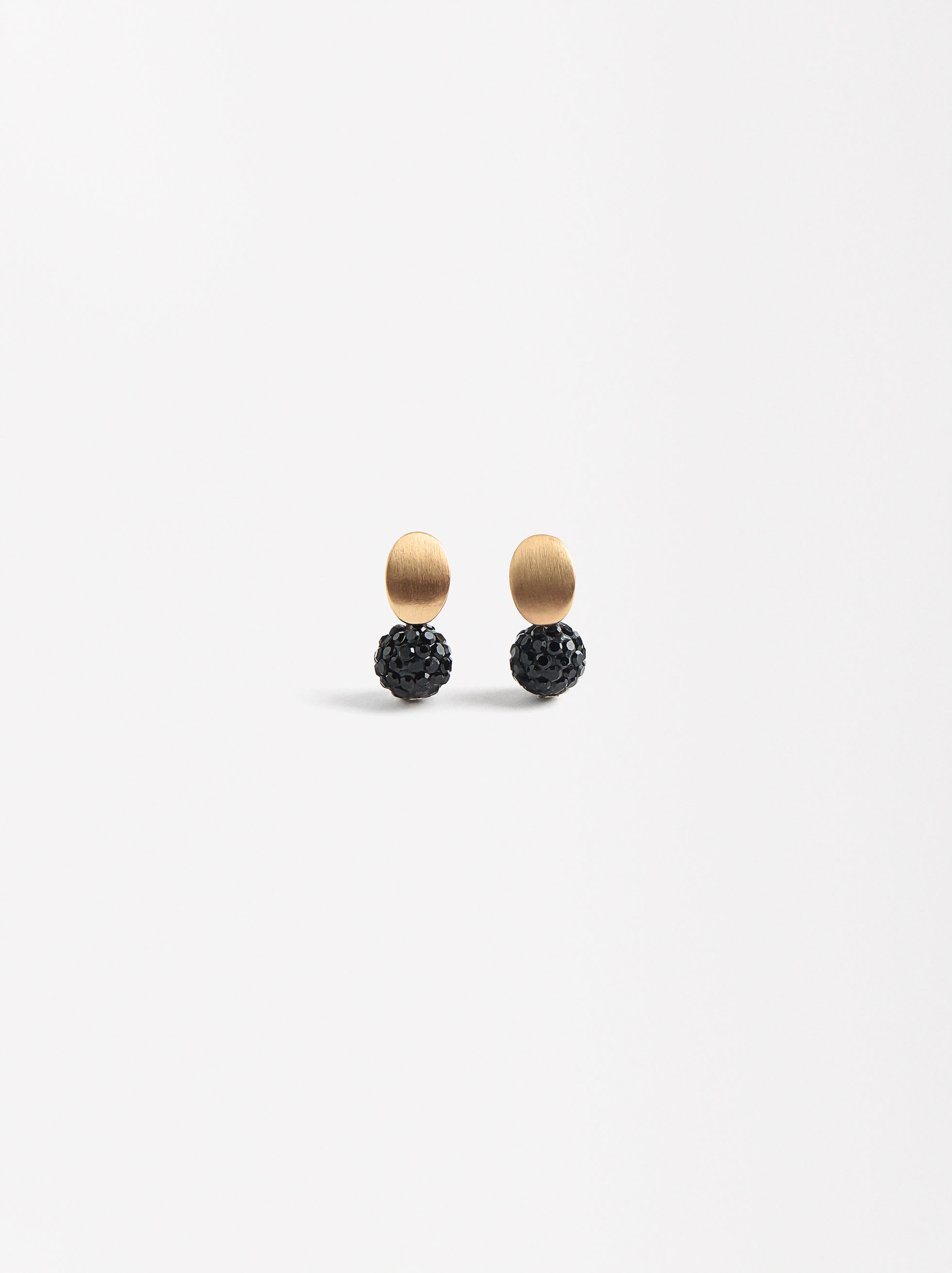Short earrings with rhinestones image number 0.0