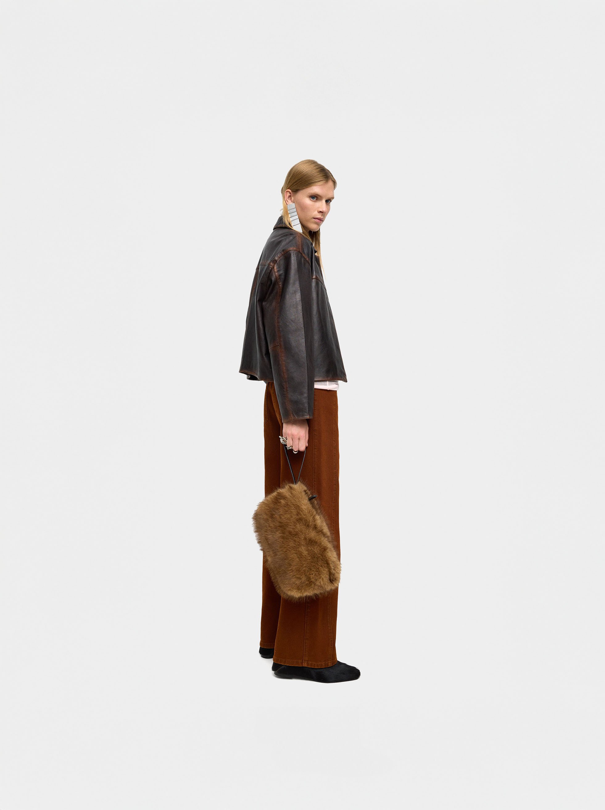 Leather jacket with topstitching image number 8.0