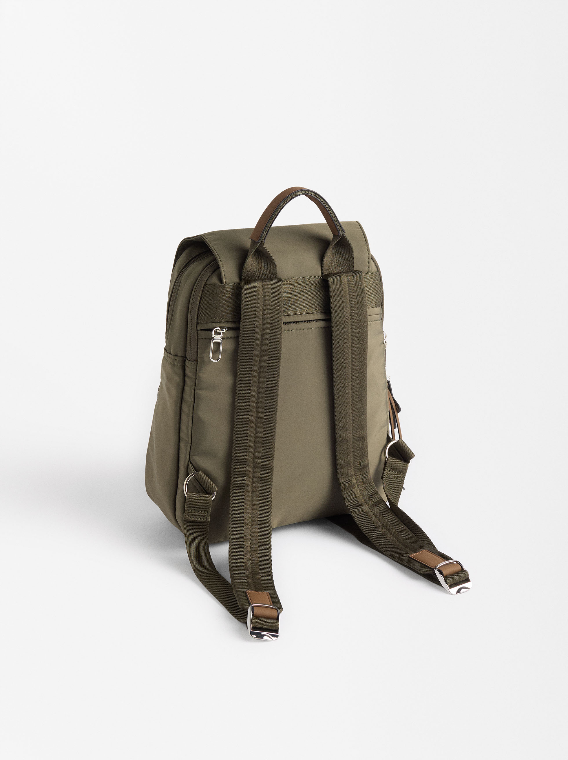 Nylon backpack with pendant image number 3.0