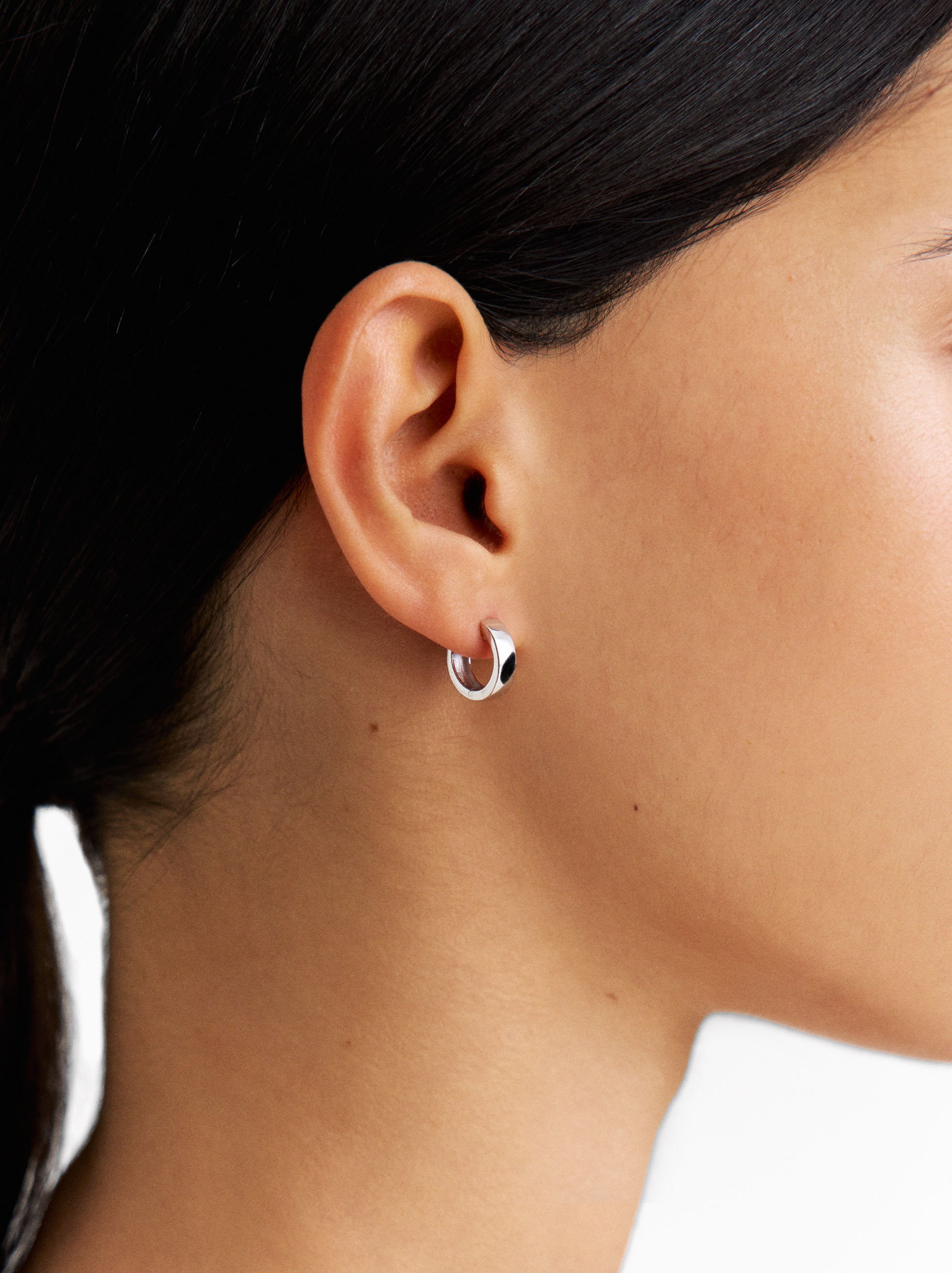 Flat hoop earrings - 925 sterling silver image number 1.0