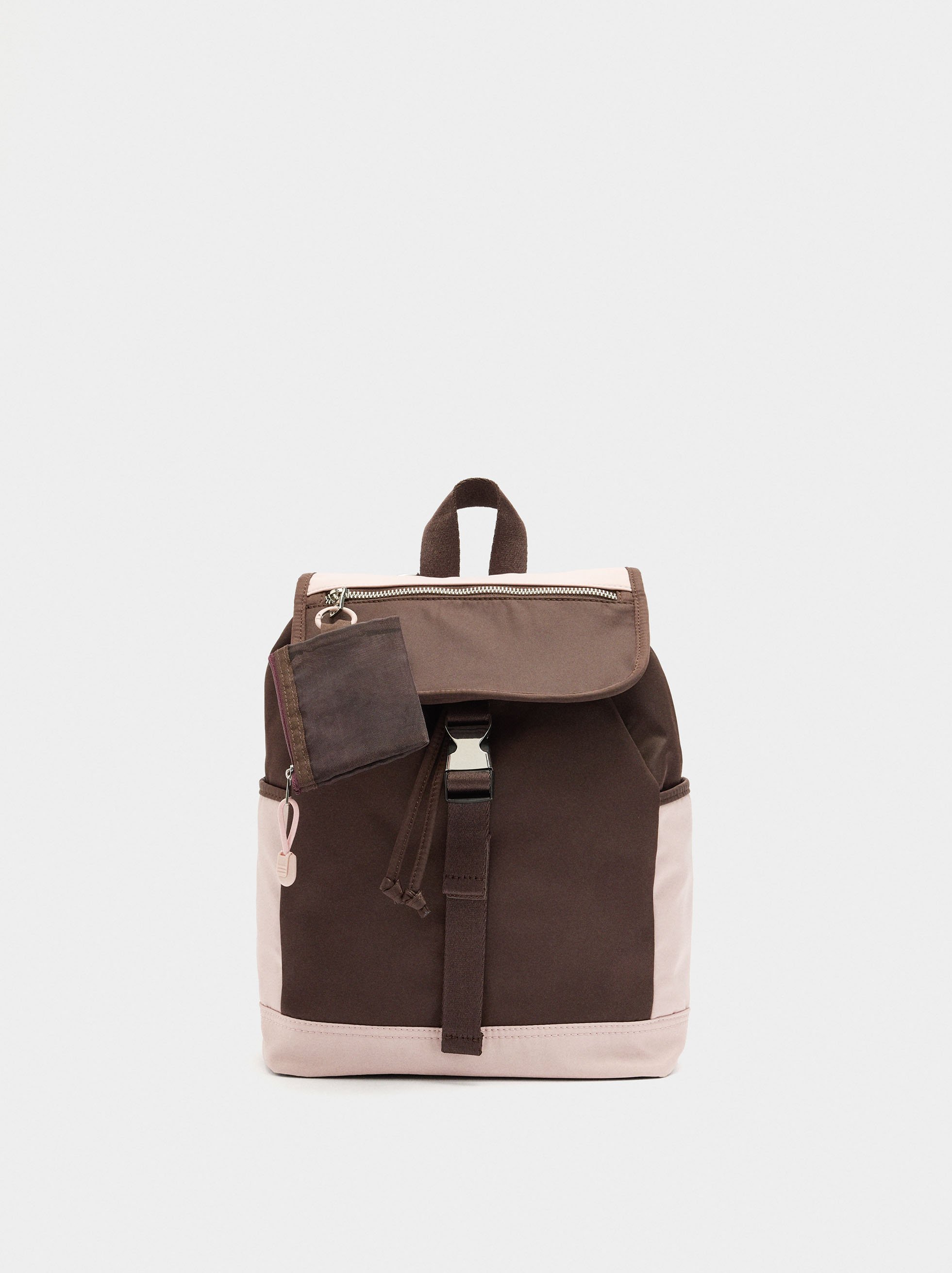 Nylon colour block backpack image number 0.0