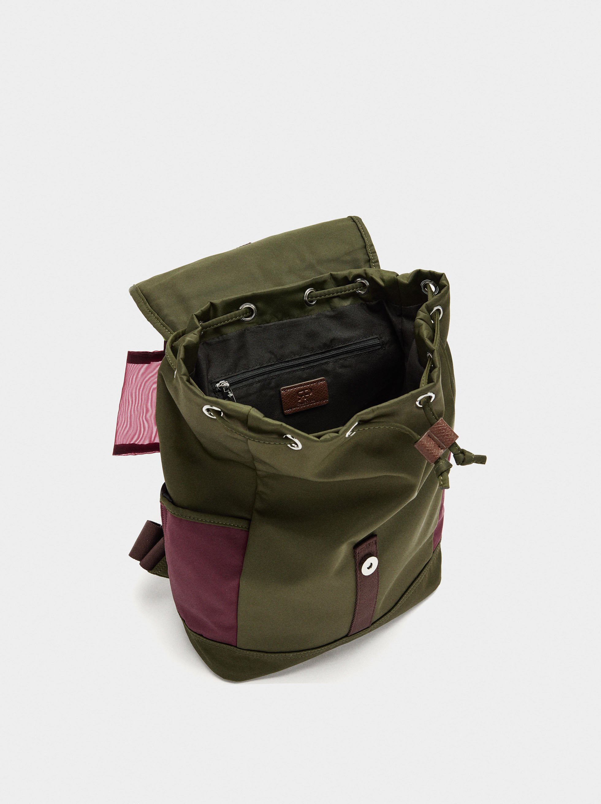 Nylon colour block backpack image number 3.0
