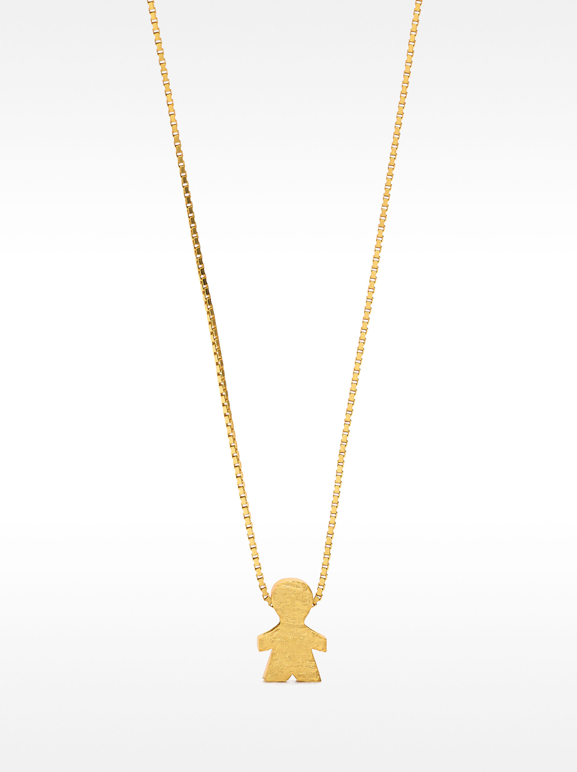 Short necklace with boy charm - 925 sterling silver