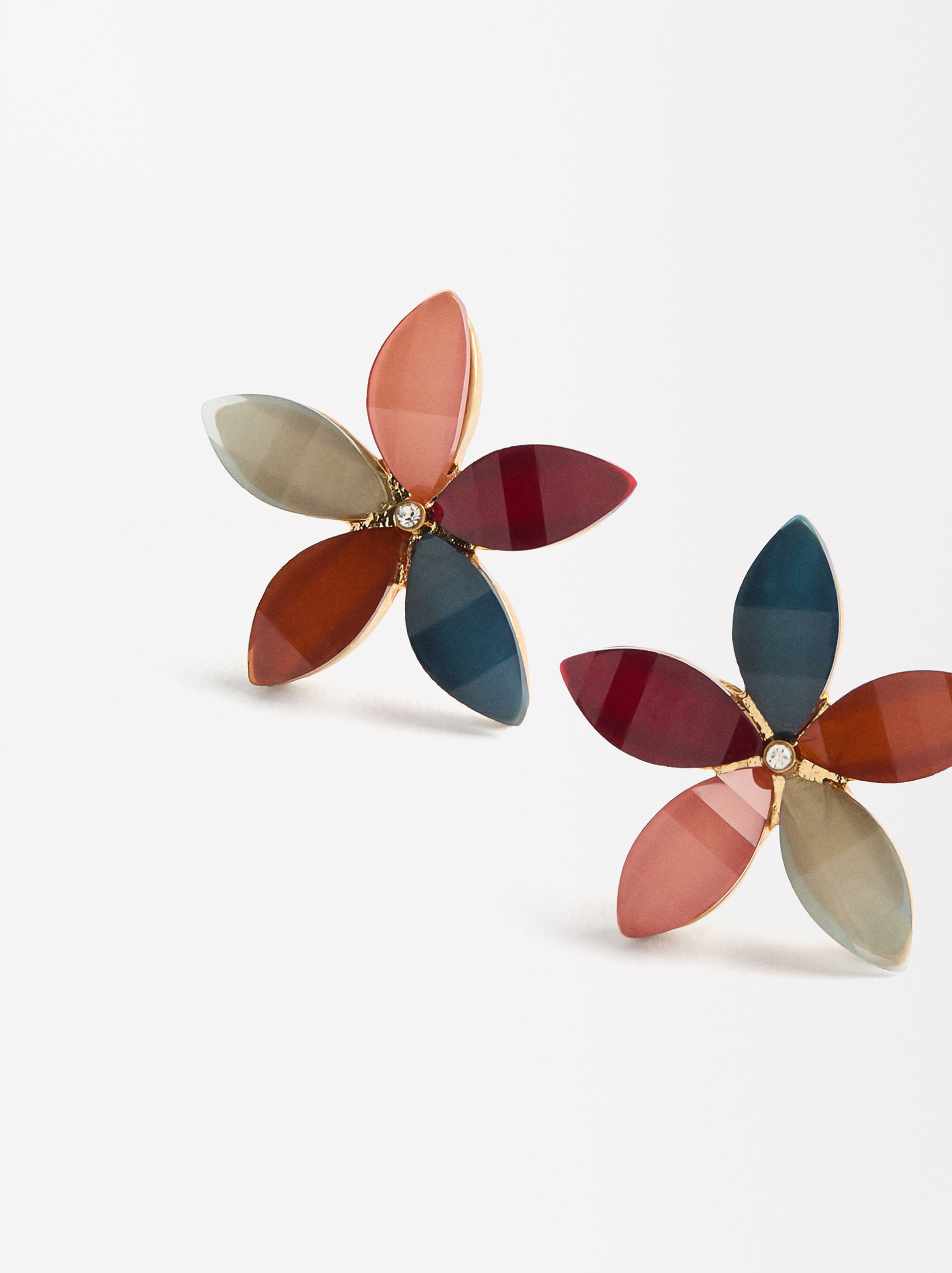 Pendientes flor con resina image number 2.0