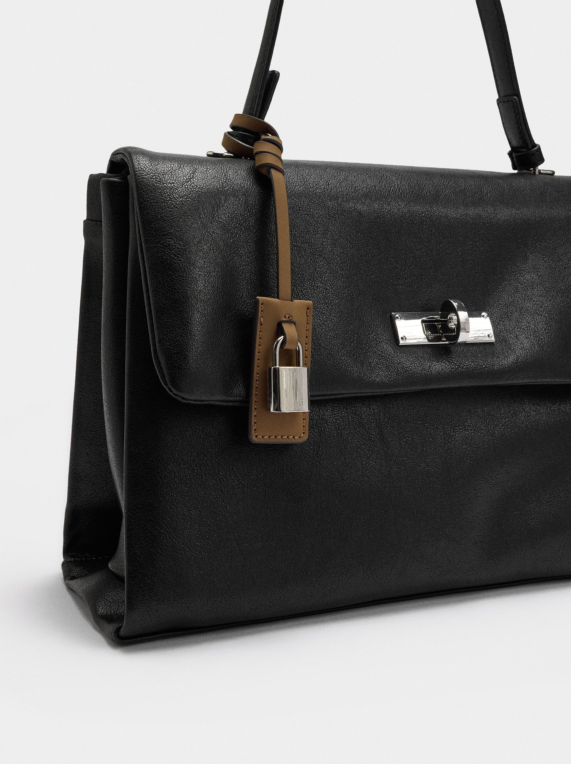 Handbag with flap and crossbody strap image number 2.0