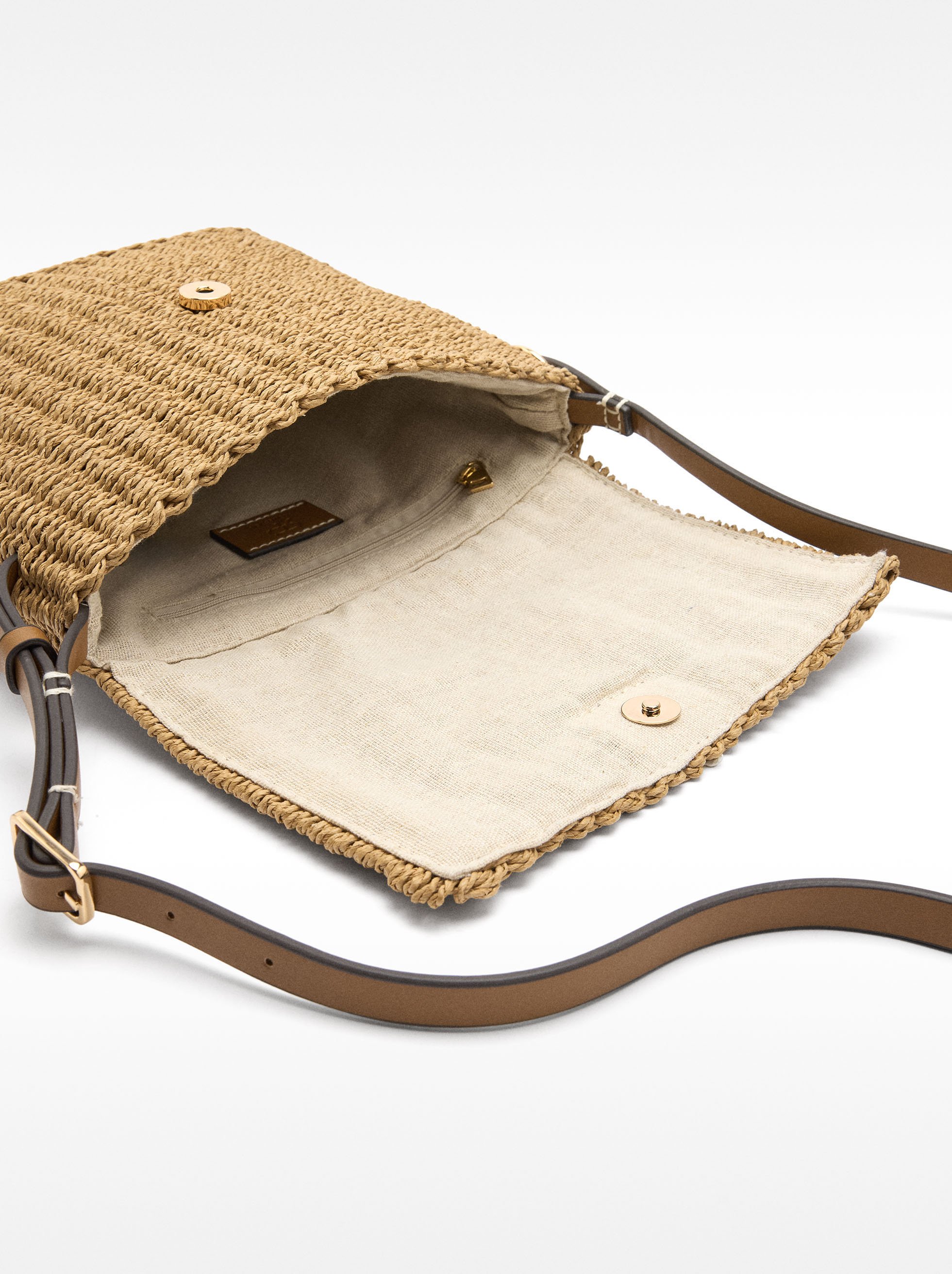 Crossbody bag with straw effect image number 4.0