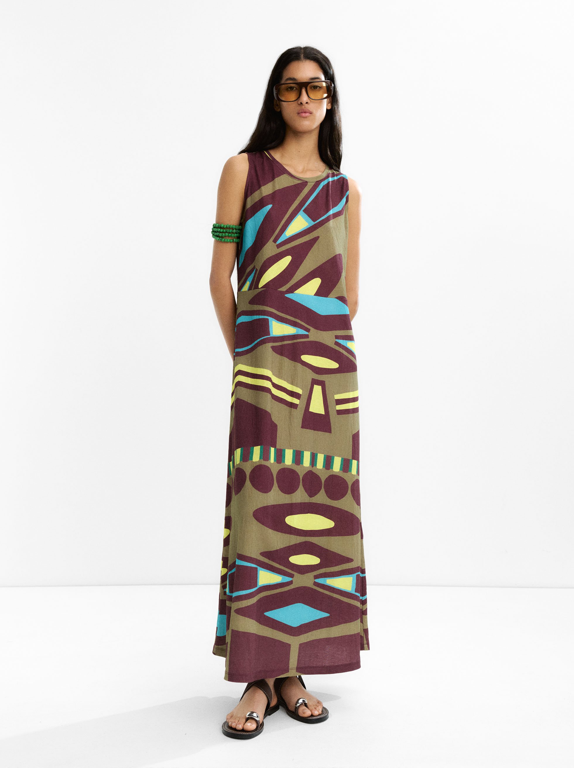 Langes Kleid mit Muster image number 0.0