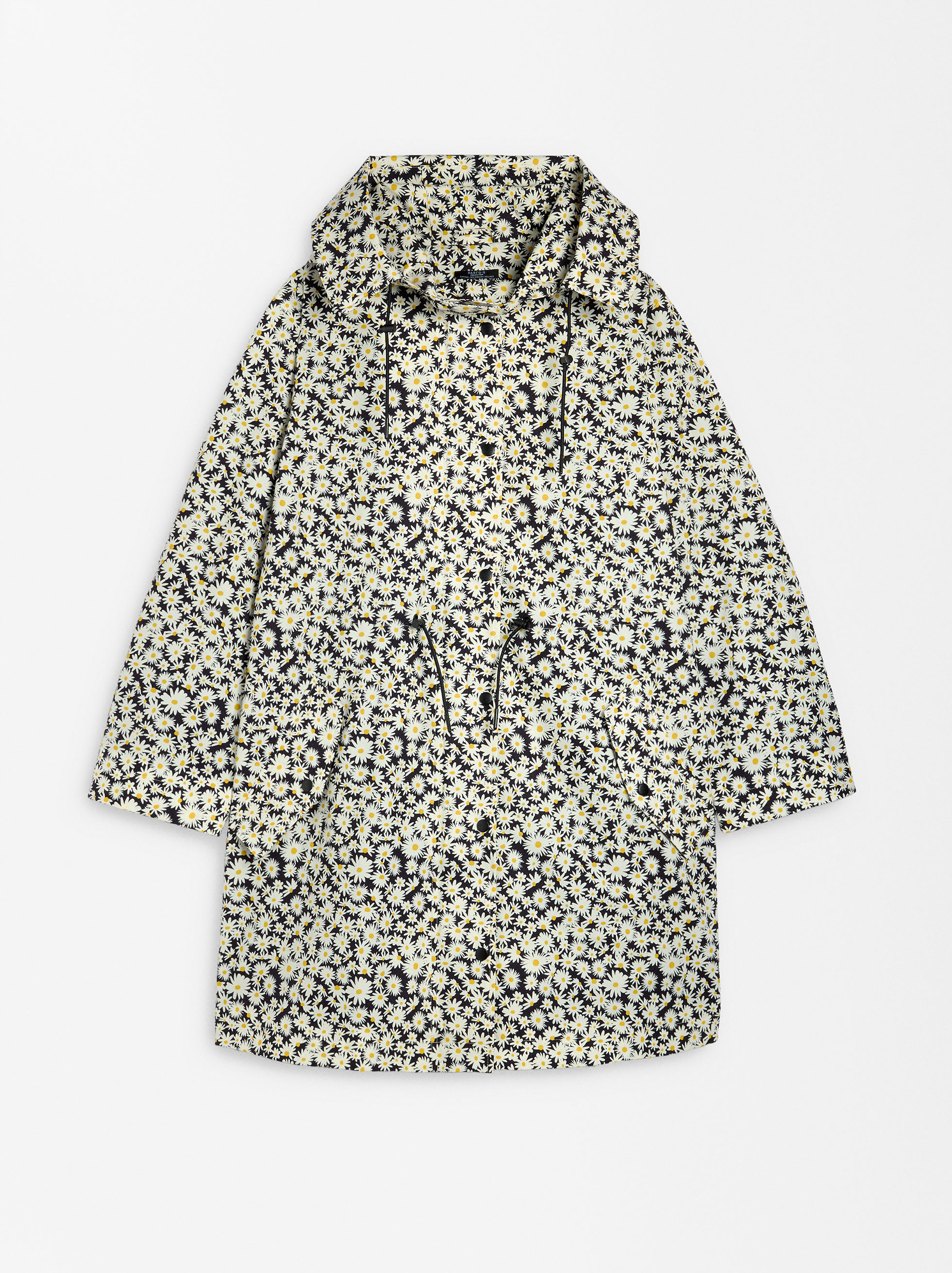 Parka con stampa margherite