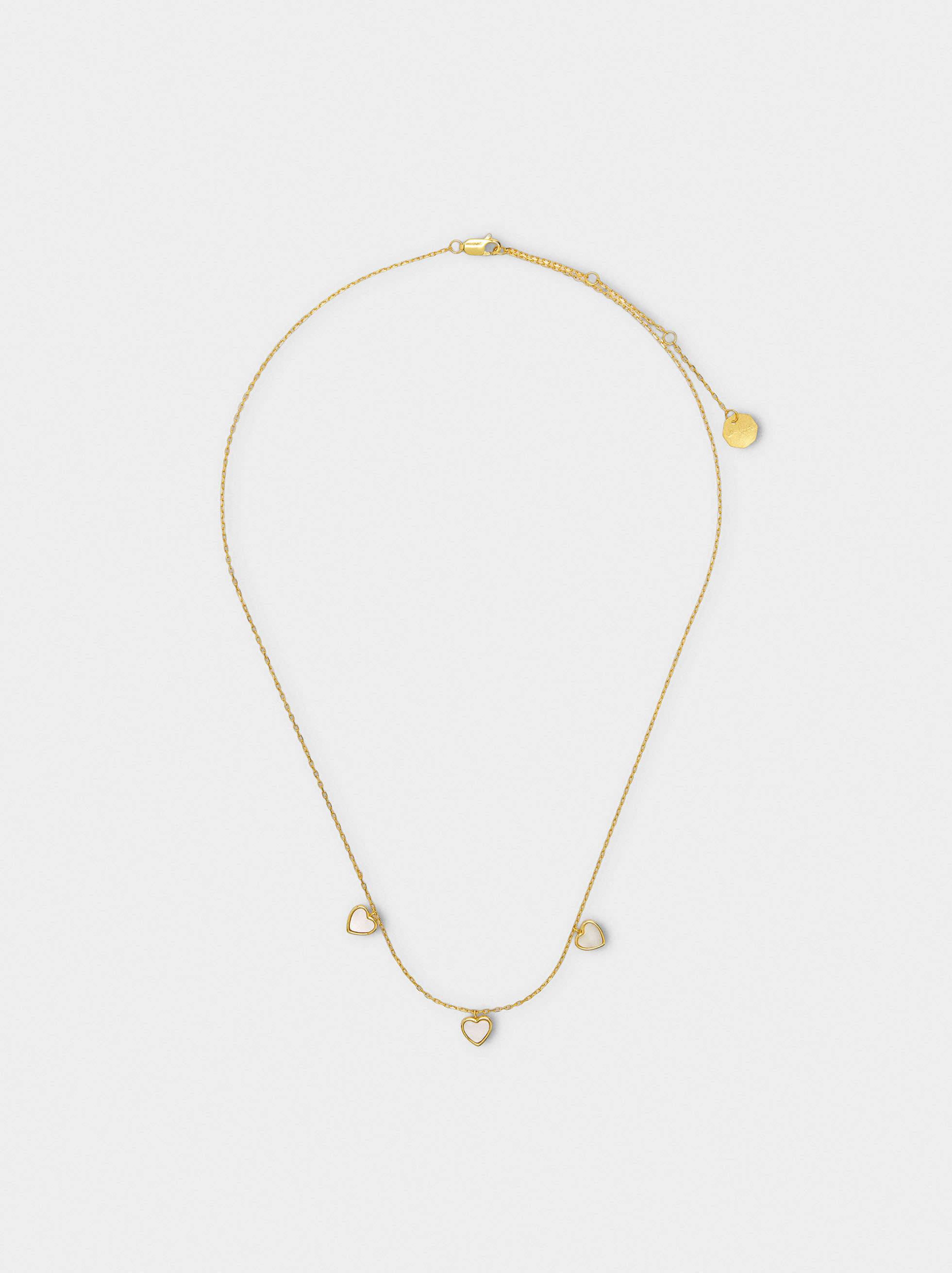 Necklace with freshwater pearl hearts - 925 sterling silver image number 2.0