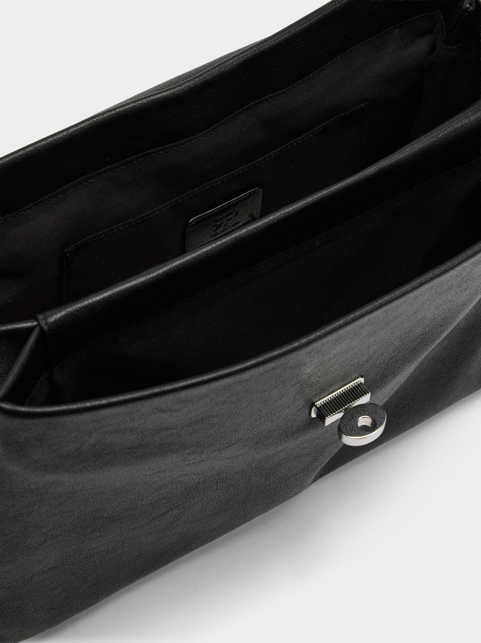 Handbag with flap and crossbody strap image number 4.0