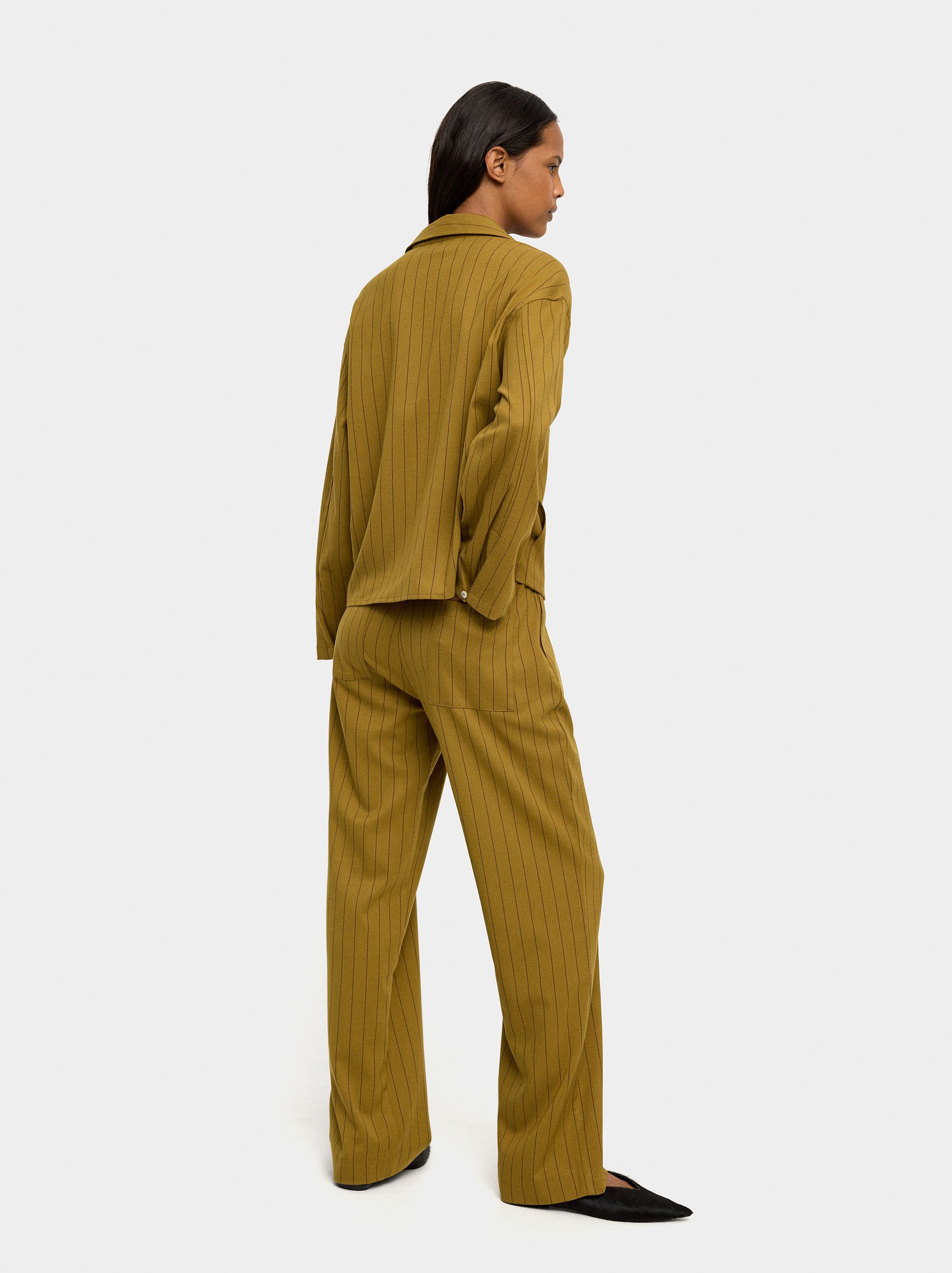Trousers with pinstripe image number 3.0