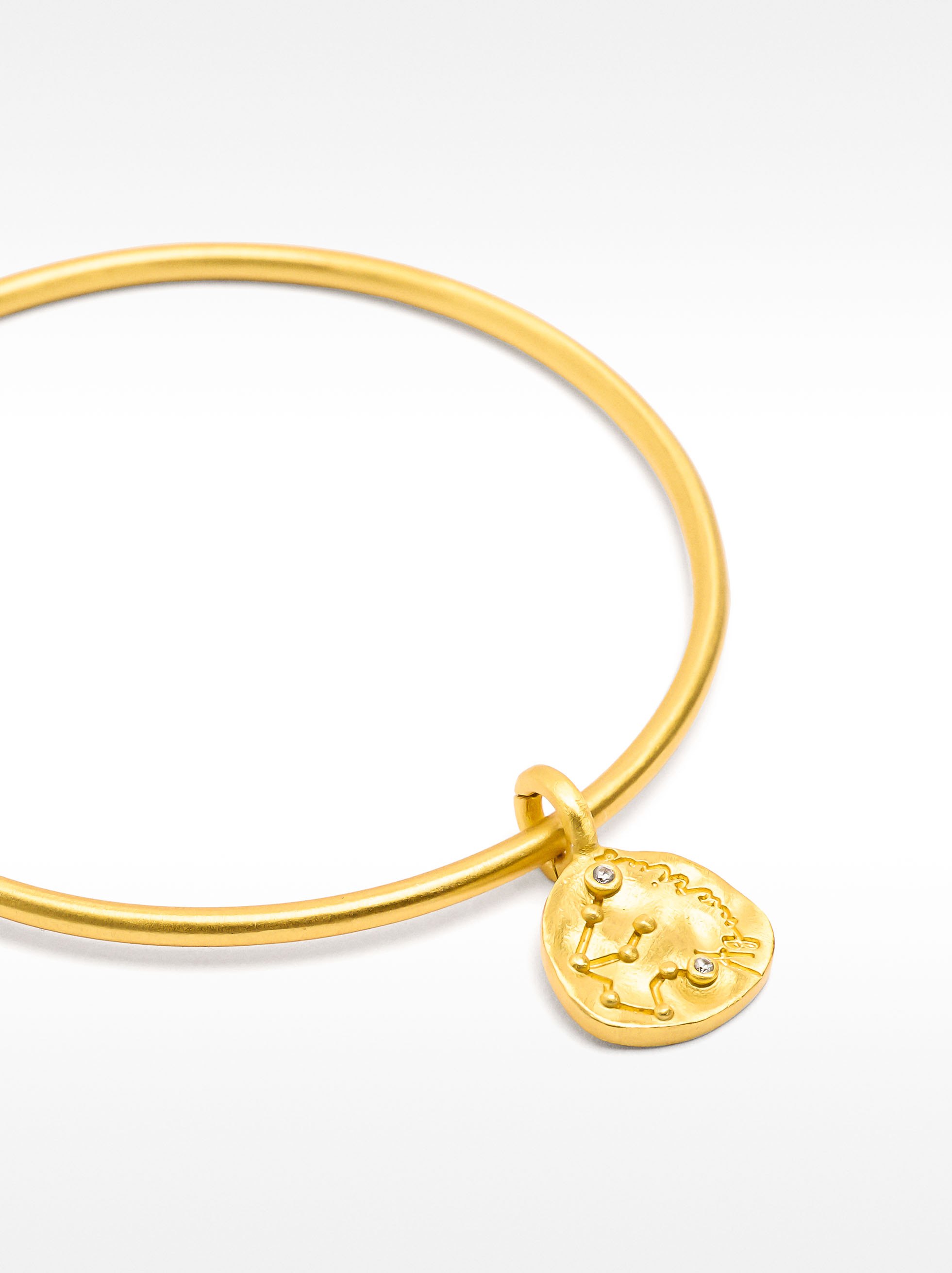 AQUARIUS constellation medal 18k gold plated image number 1.0