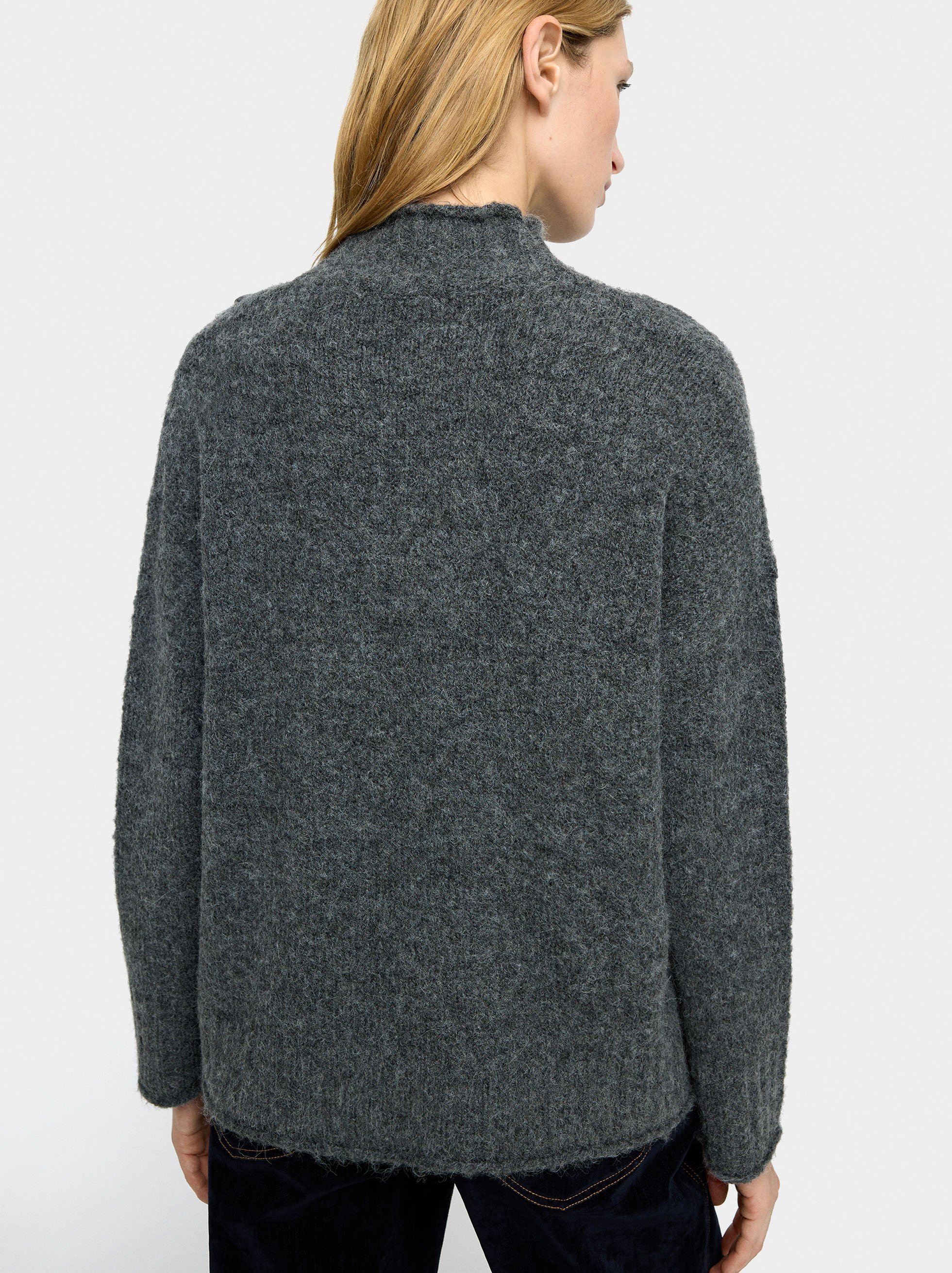 Knit sweater with button detail image number 3.0