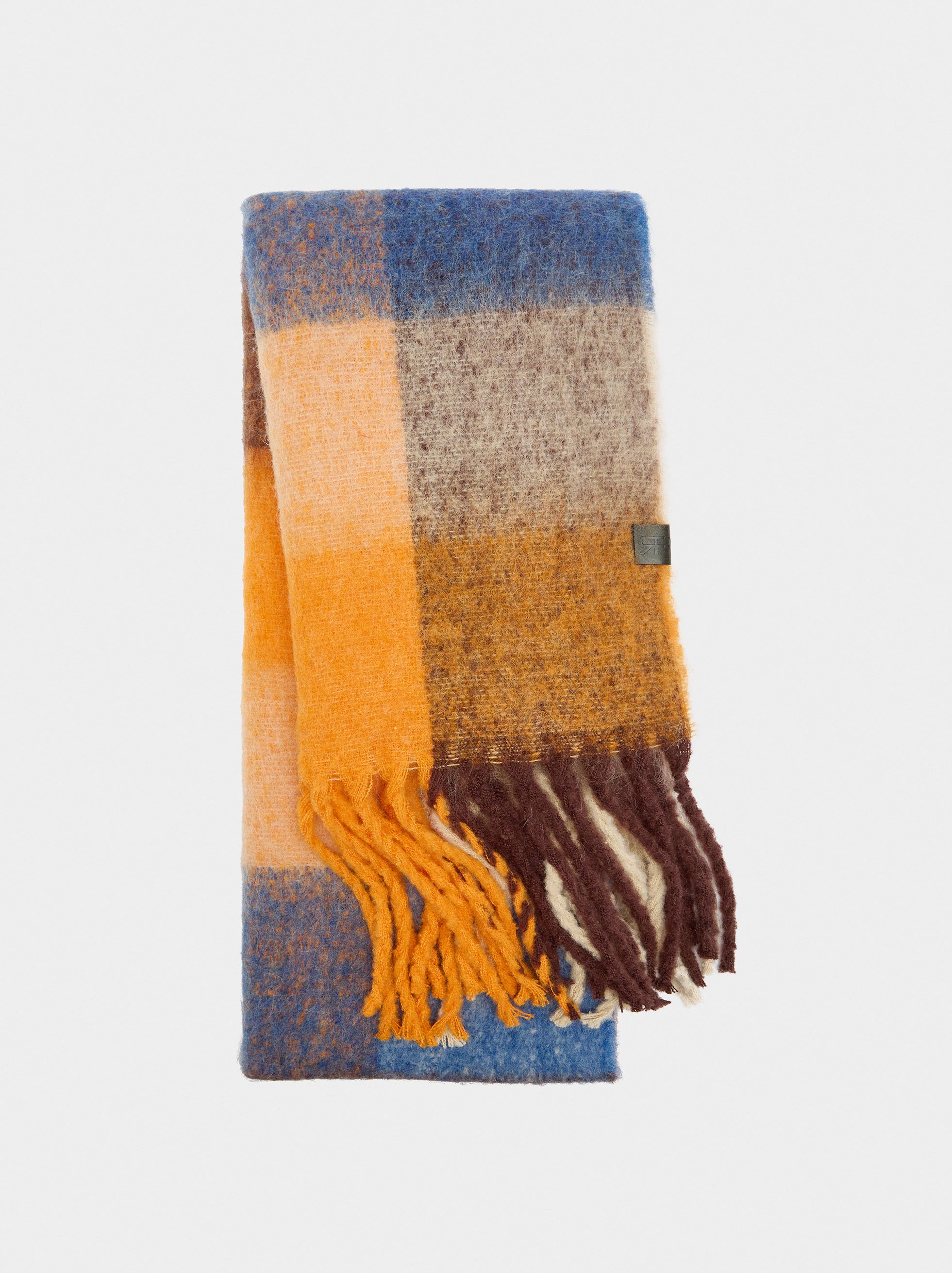 Écharpe aux carrés avec franges image number 0.0