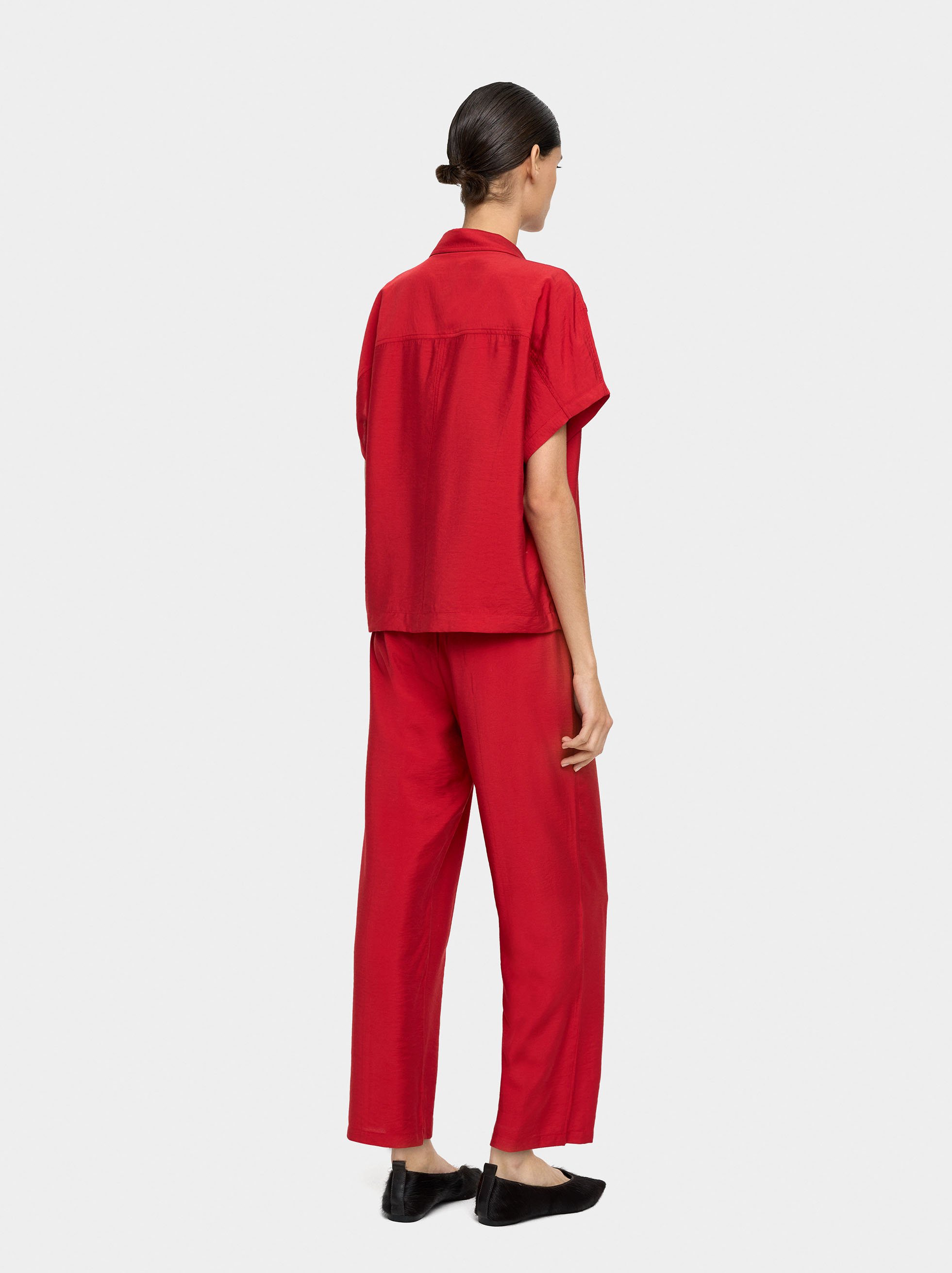 Short-sleeved shirt with crinkled effect image number 3.0