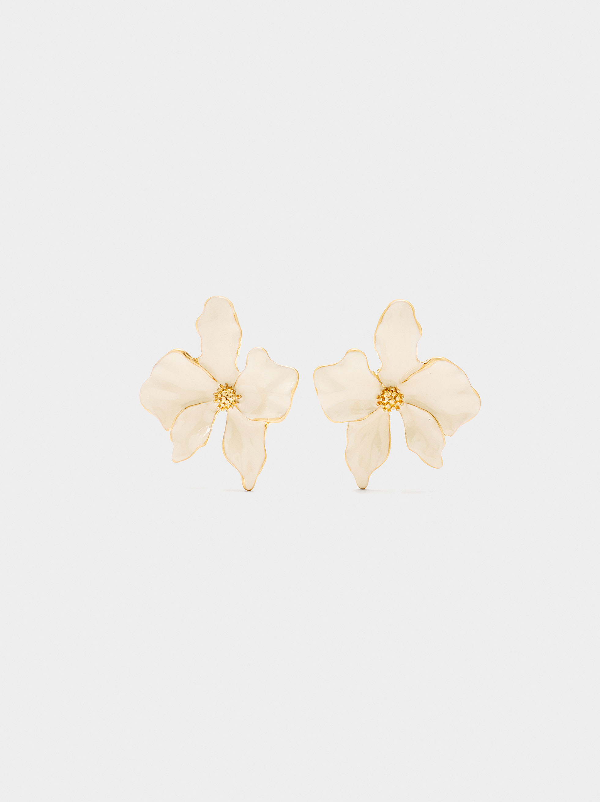 Flower earrings with enamel image number 0.0