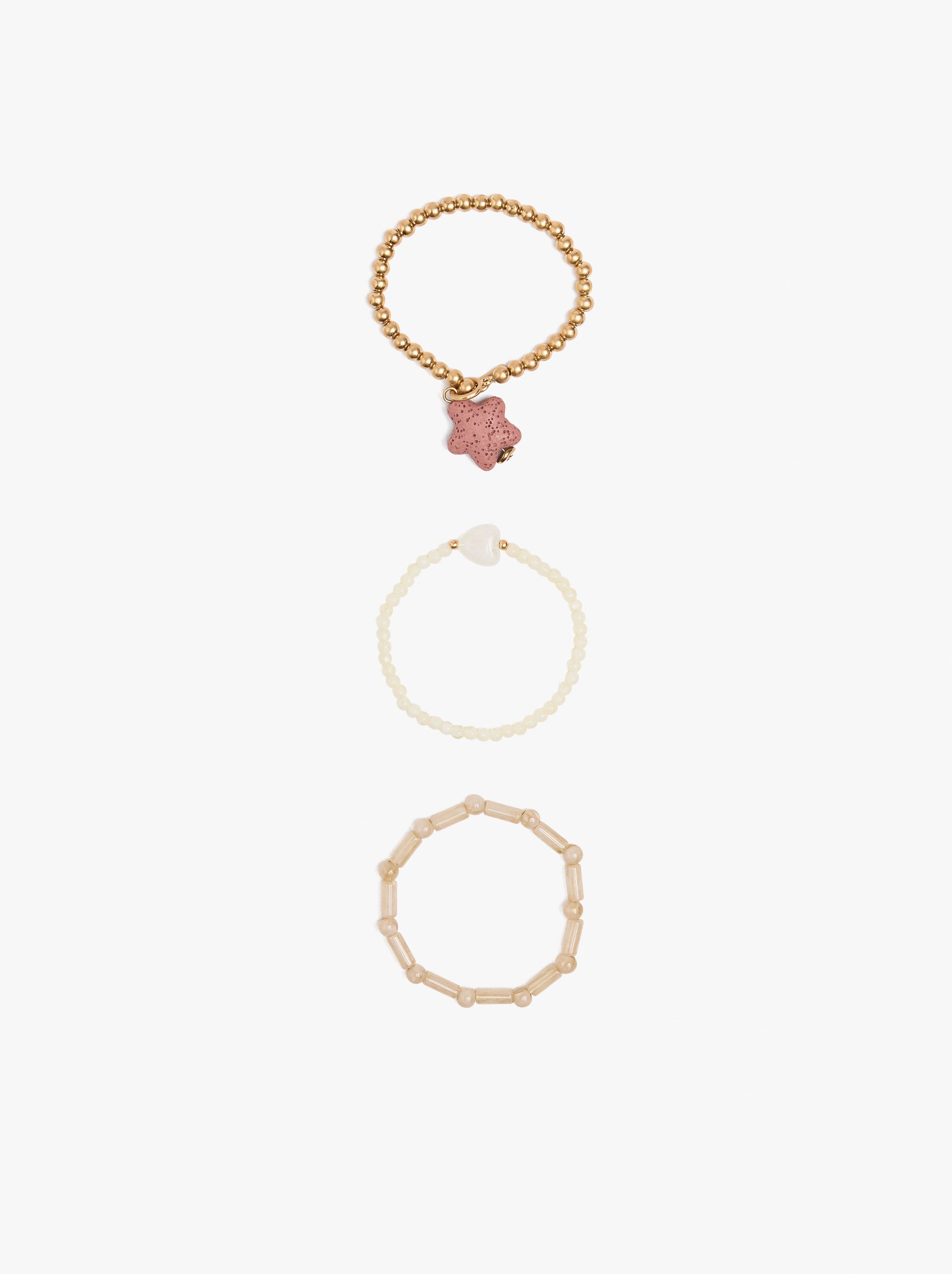 Set of elastic bracelets with star coral effect image number 3.0