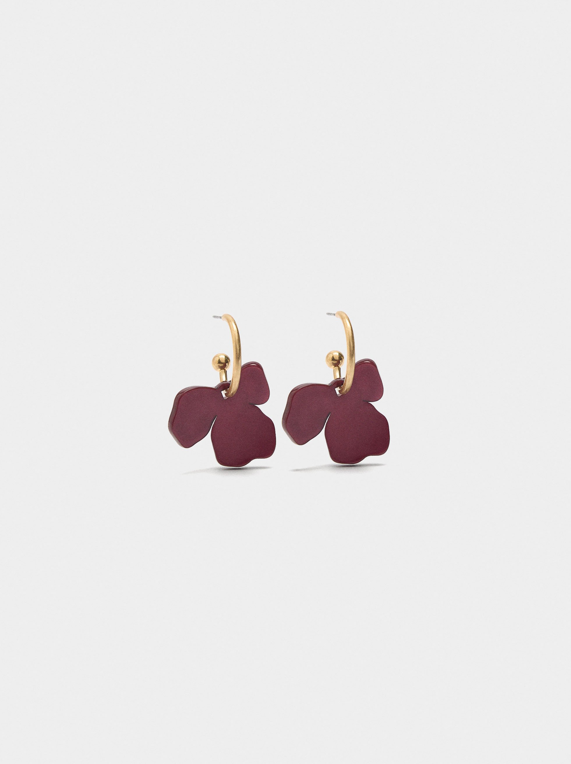 Hoop earrings with flower image number 0.0