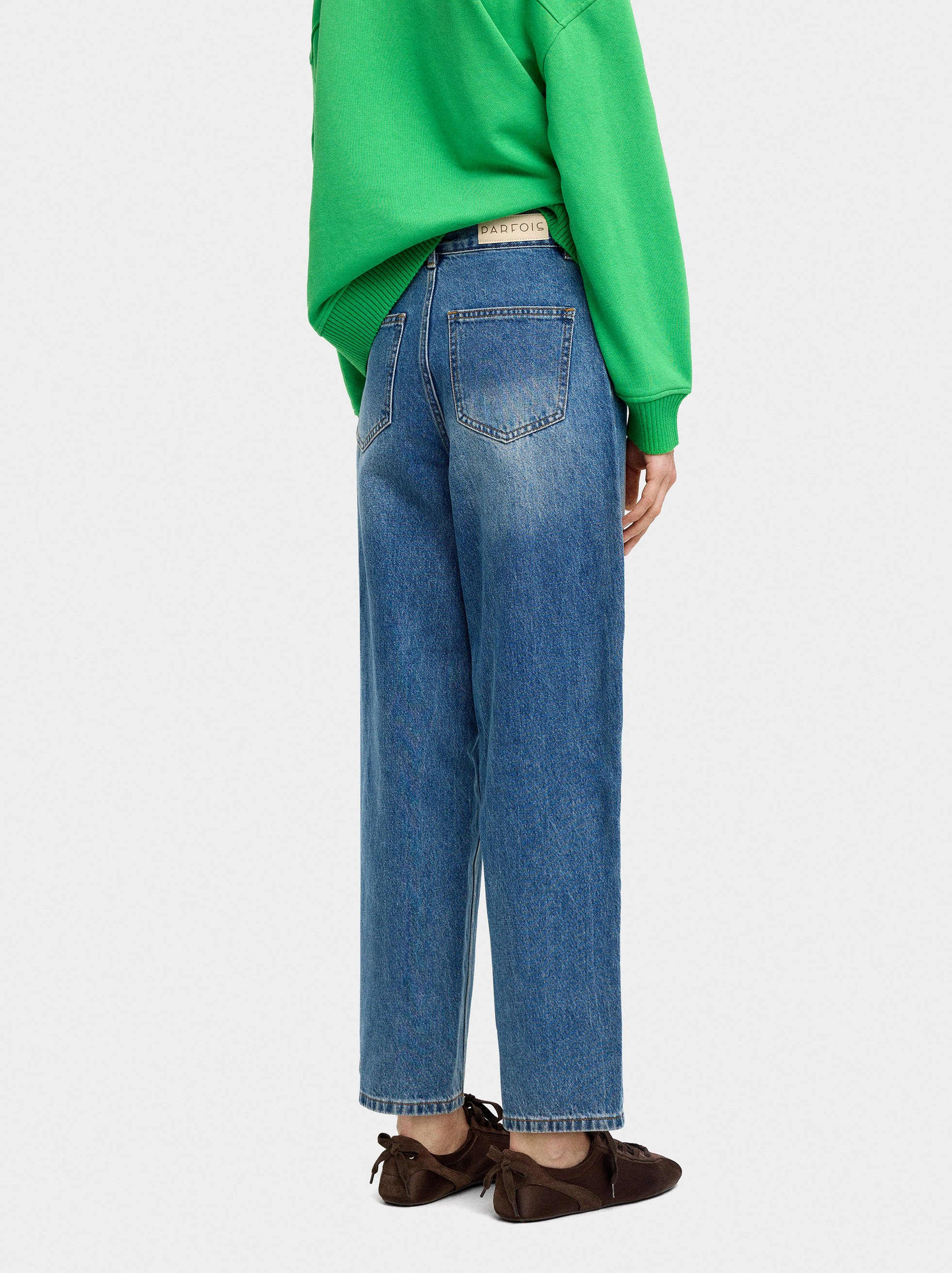 Washed effect denim trousers image number 3.0