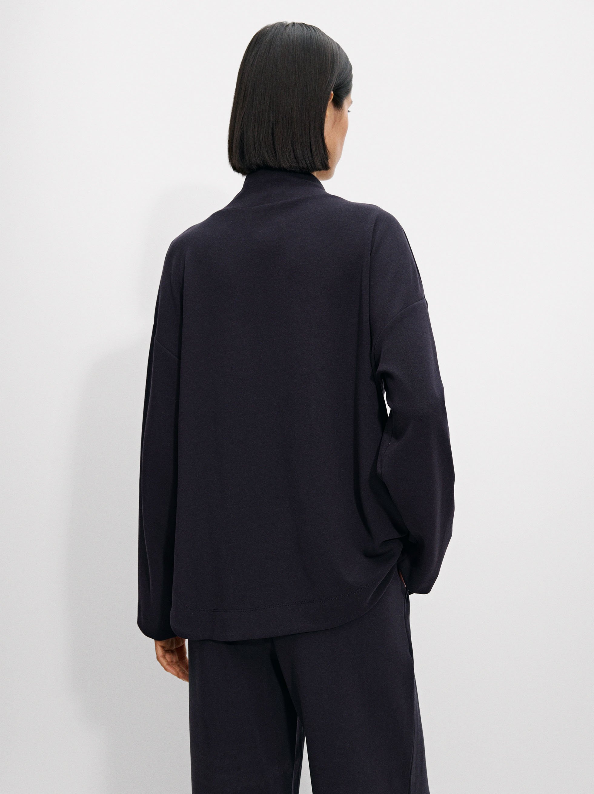 Pull  à col roulé, Bleu Foncé, hi-res