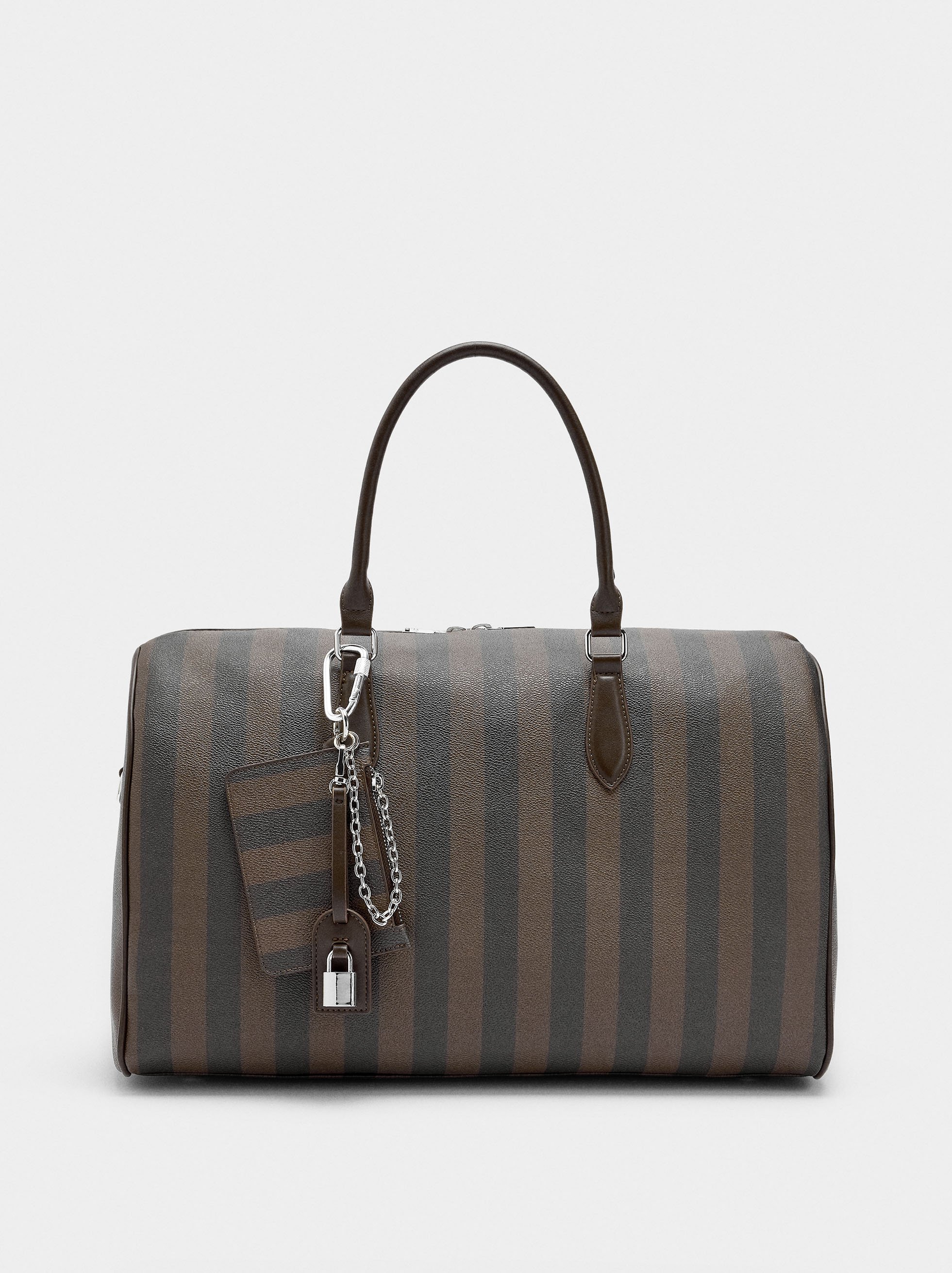 Bolso de viaje de fin de semana a rayas image number 0.0