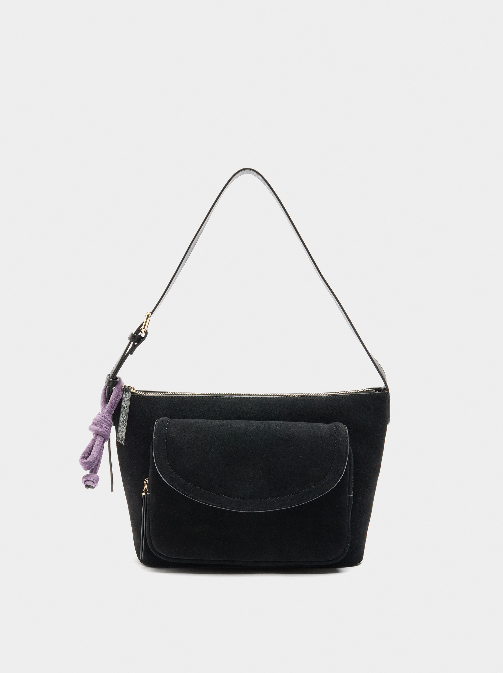 Shoulder bag with leather image number 0.0