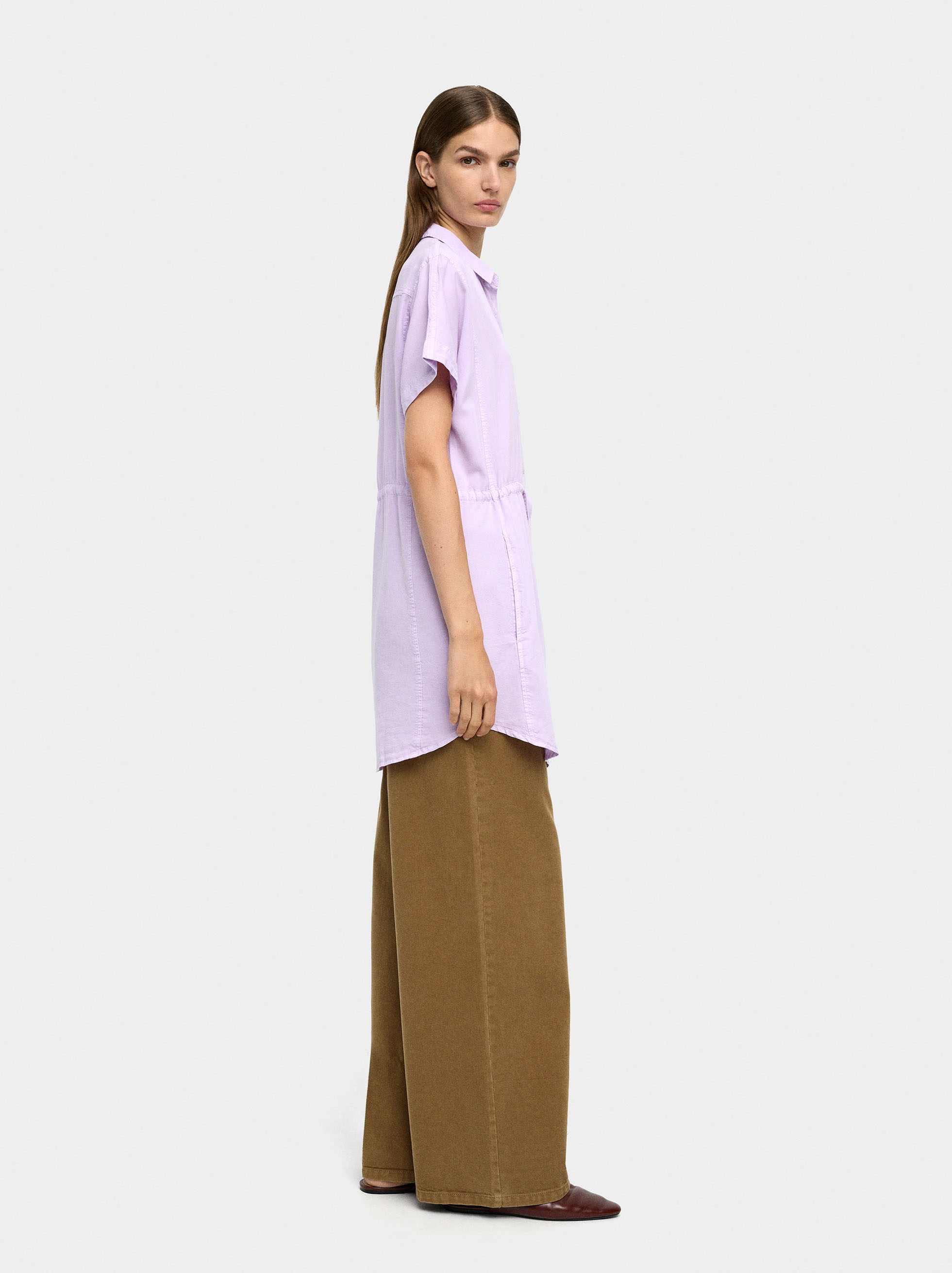 100% lyocell shirt dress image number 2.0