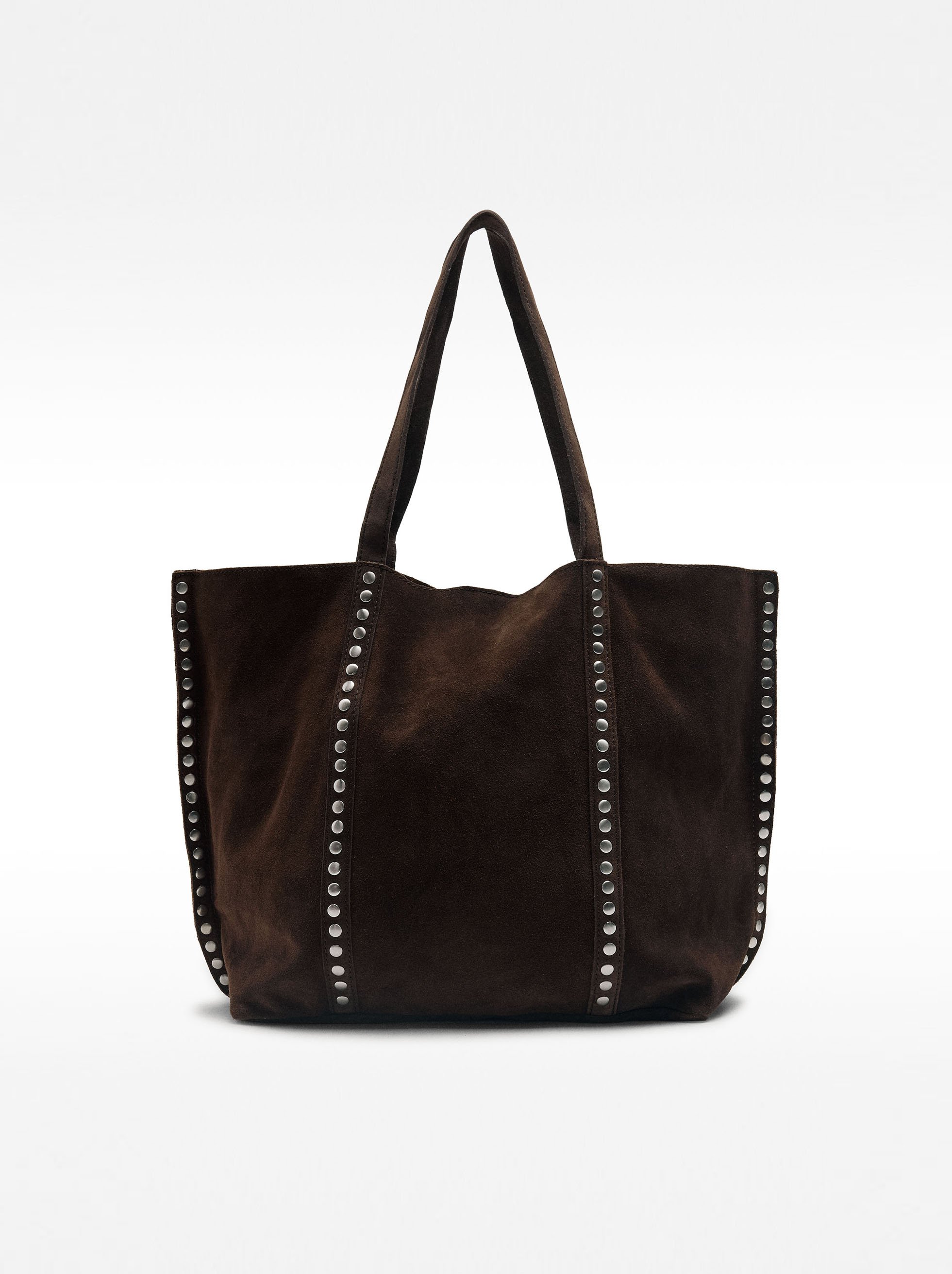 Leather shopper bag with studs image number 6.0
