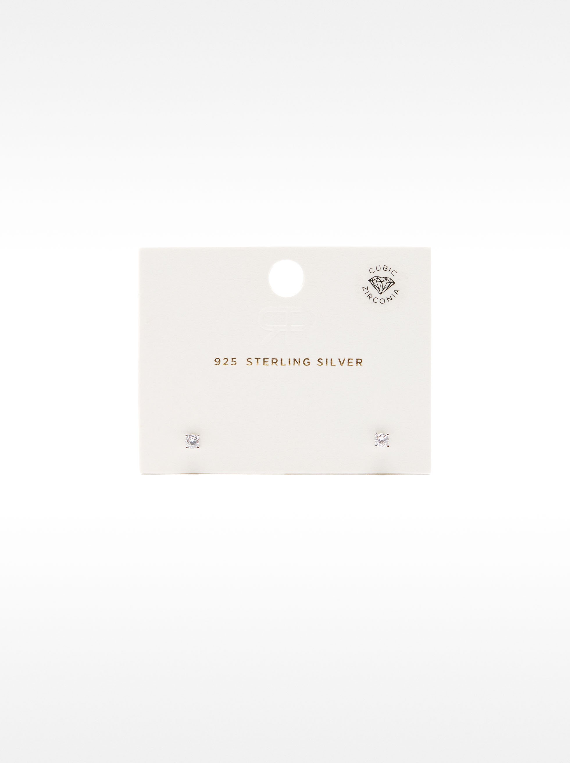 925 silver stud earrings with zirconia image number 3.0