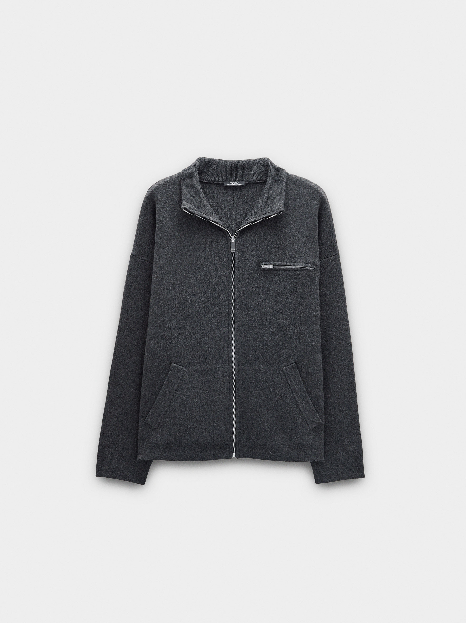 Zipped knit cardigan image number 4.0