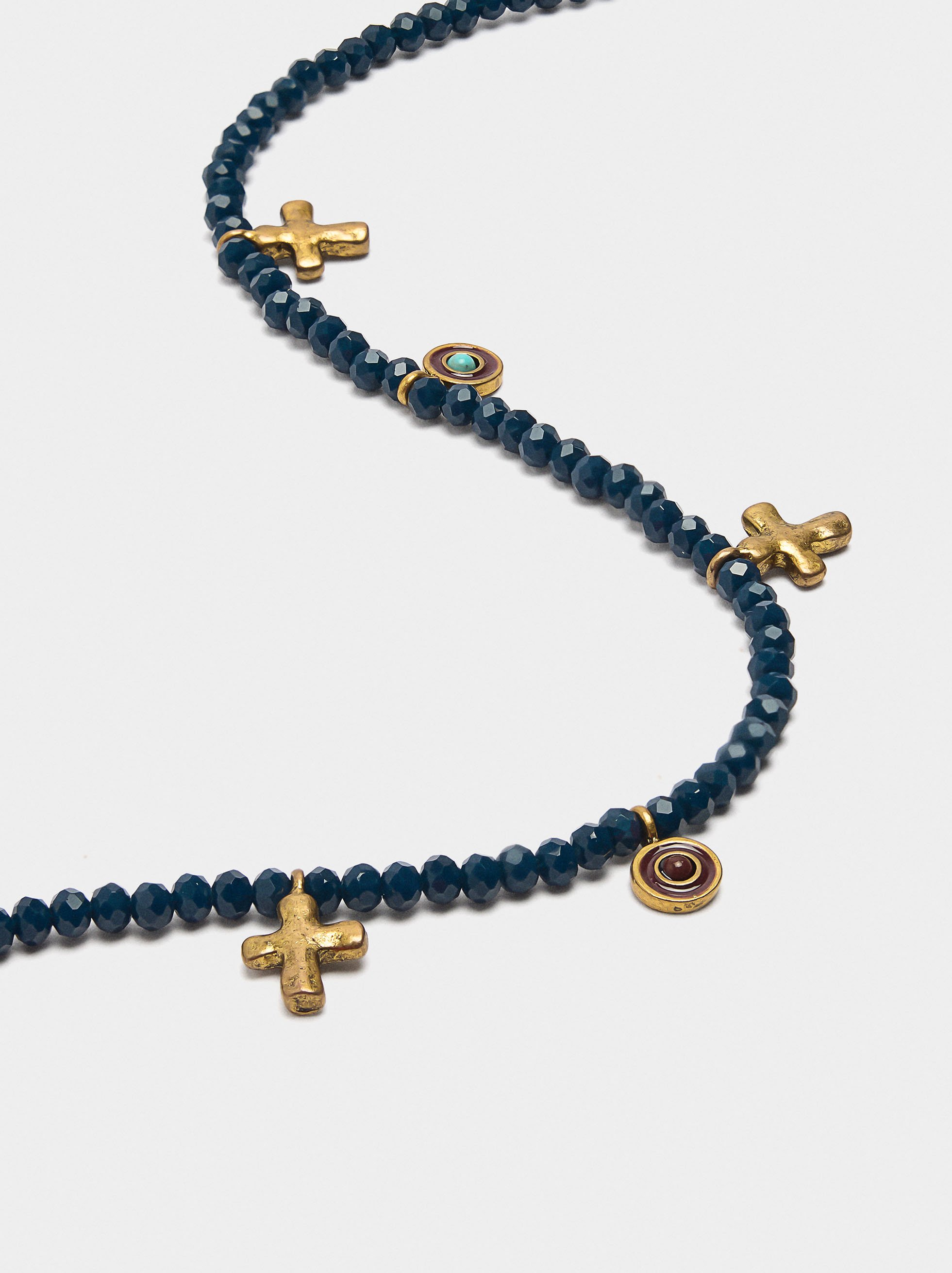 Necklace with stones and charm image number 1.0