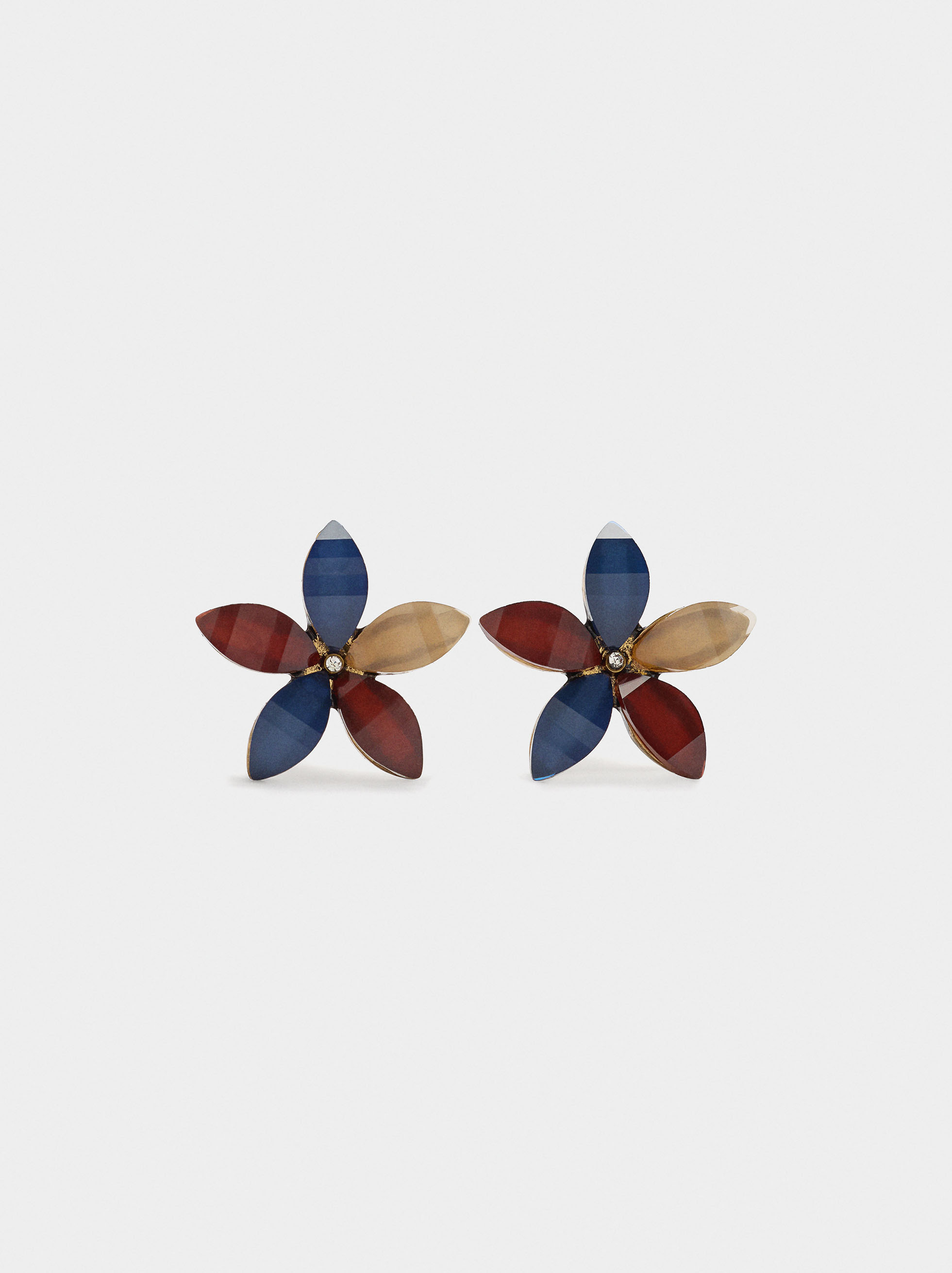 Flower earrings with resin image number 0.0